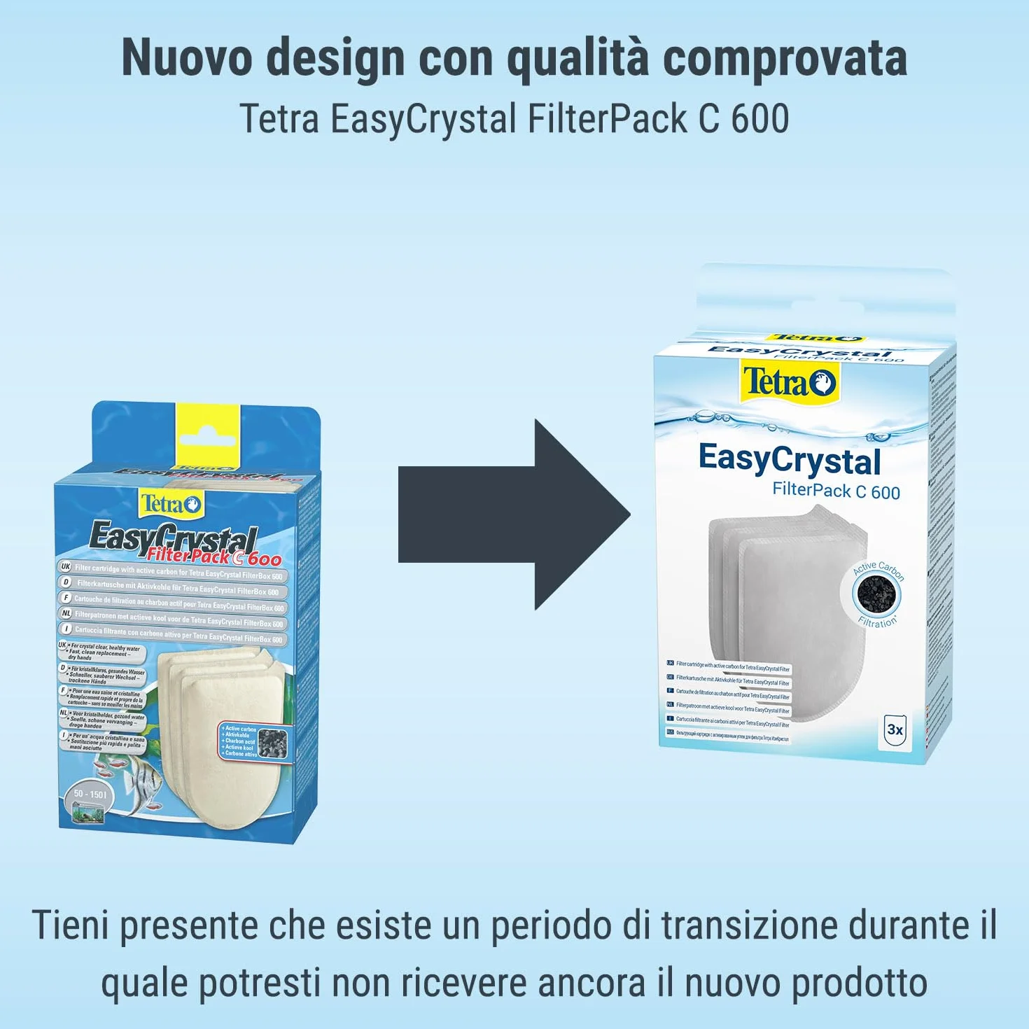 Tetra Easycrystal Filterpack C/Carbone - Confezione da 3 da 138 gr