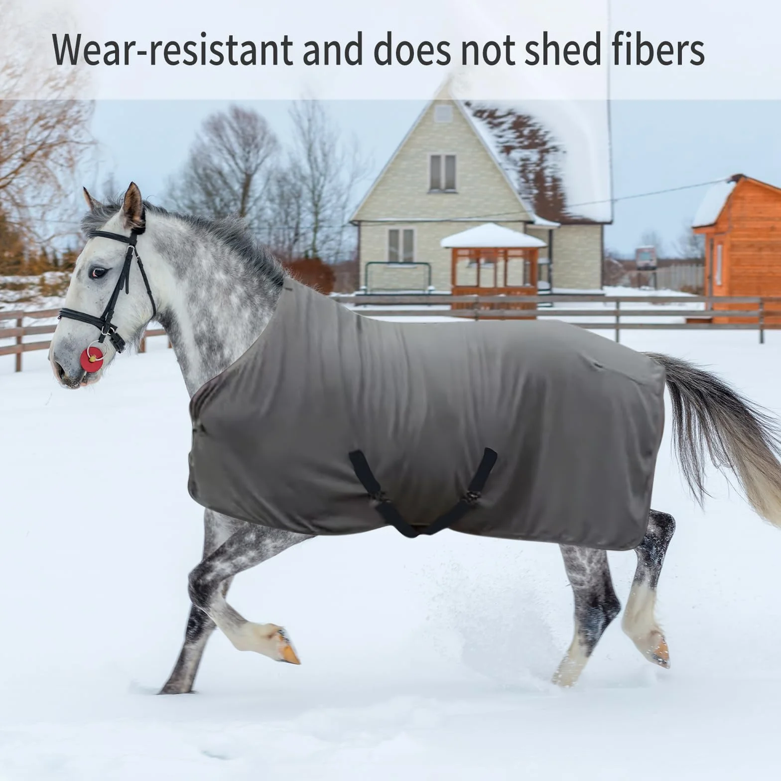 Coperta Invernale per Cavallo in Pile, Coperta Calda per Esterni, con Cingue Incrociate e Chiusura Pettorale Regolabili, Morbida e Traspirante, Protezione dal Freddo