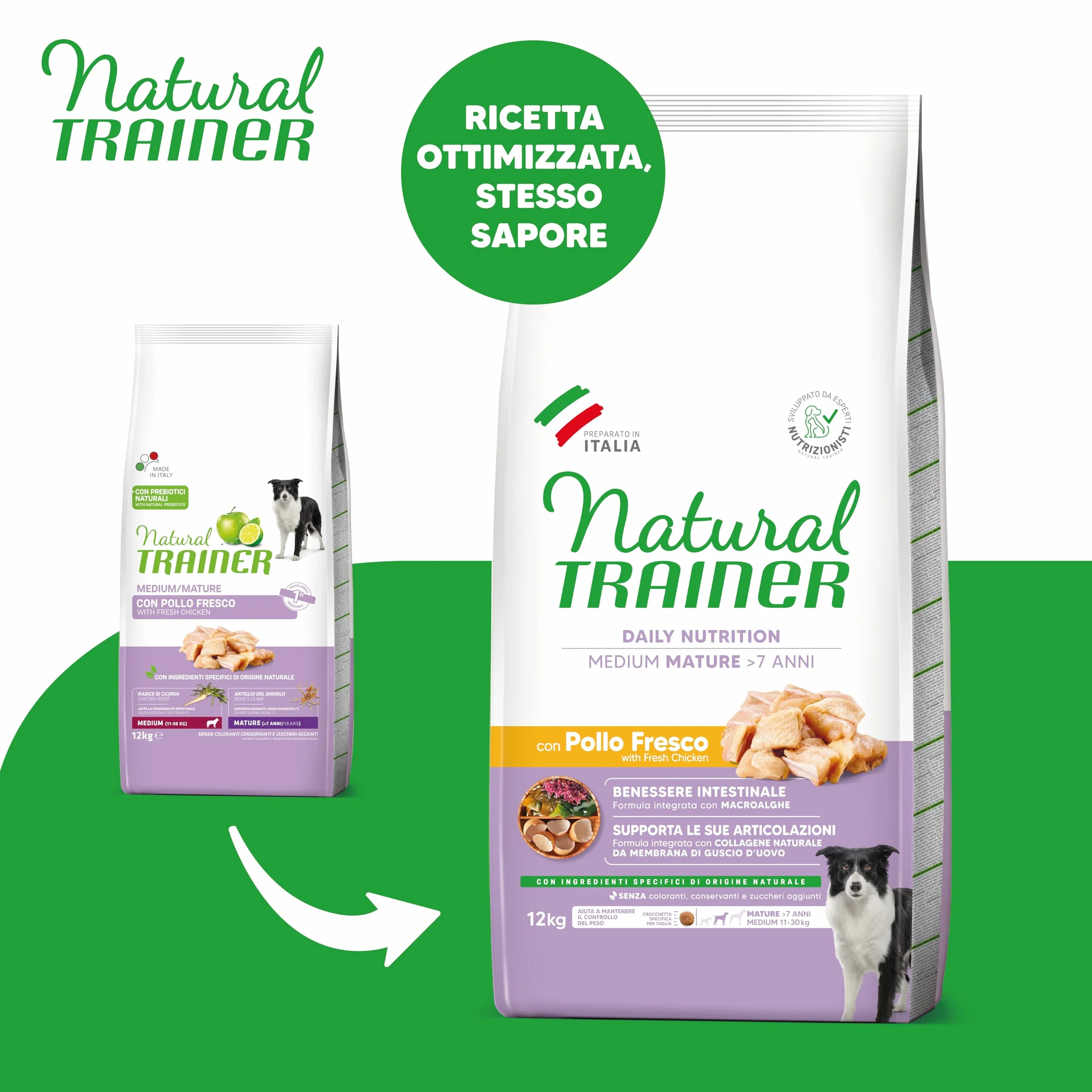 Natural Trainer Medium Maturity Cibo per Cani Mature con Pollo 12kg