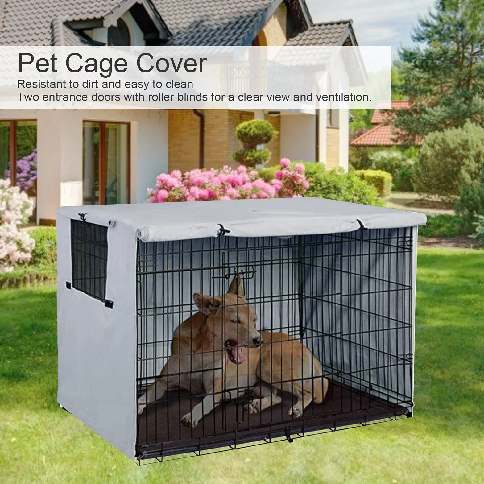 TOPINCN Copertura per Gabbia per Animali Materiale in Tessuto Oxford Grigio