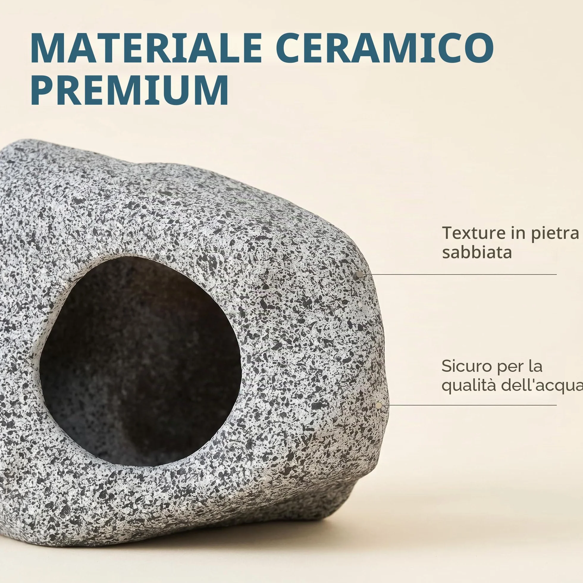 SpringSmart Grotta rocciosa per animali acquatici da riprodurre, giocare e riposare, ornamenti in ceramica sicuri e atossici, pietra decorativa per Betta