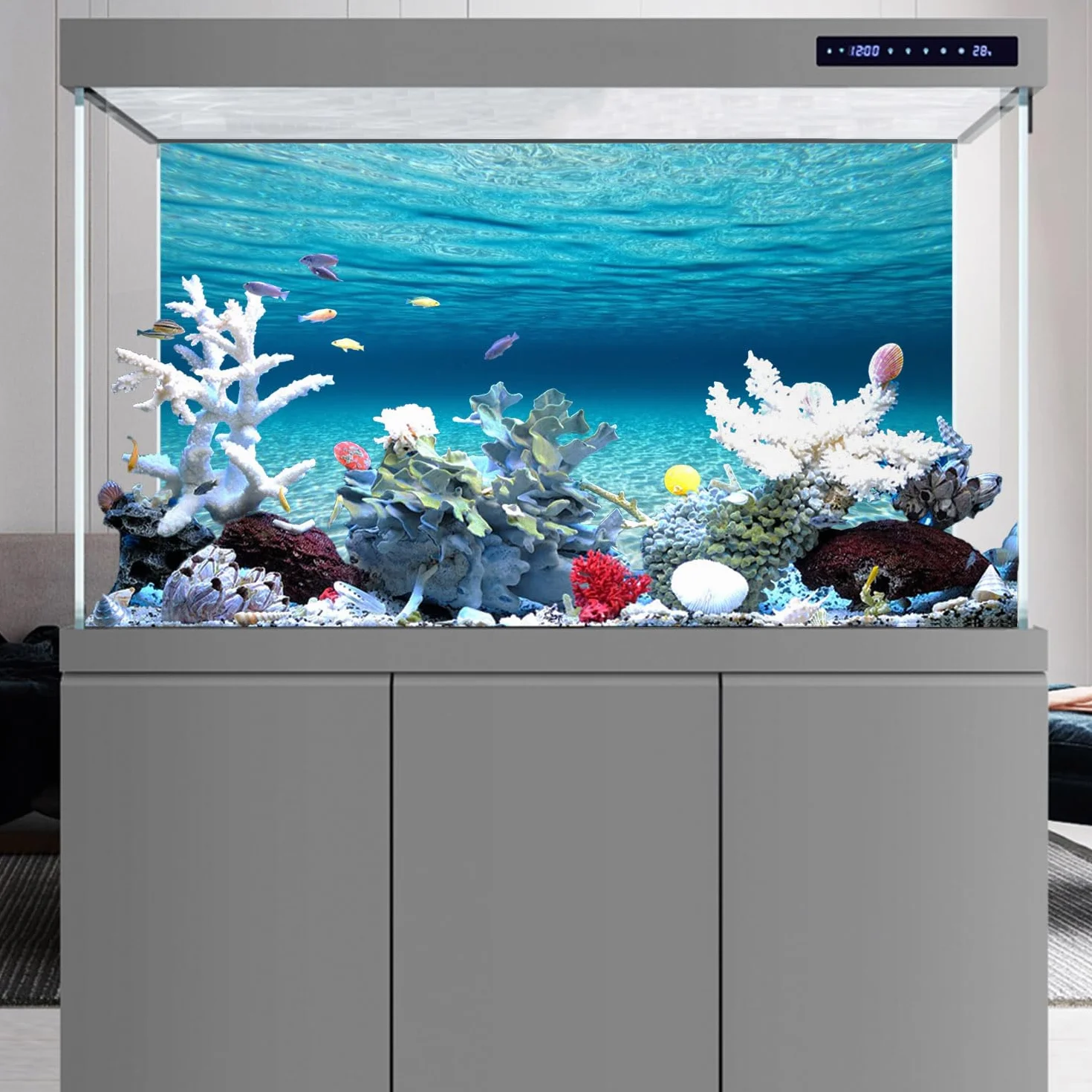 120x61cm Sottomarino Tema Acquario Sfondo Blu Oceano Subacqueo Mondo Acquario Sfondo Acquario Sfondo
