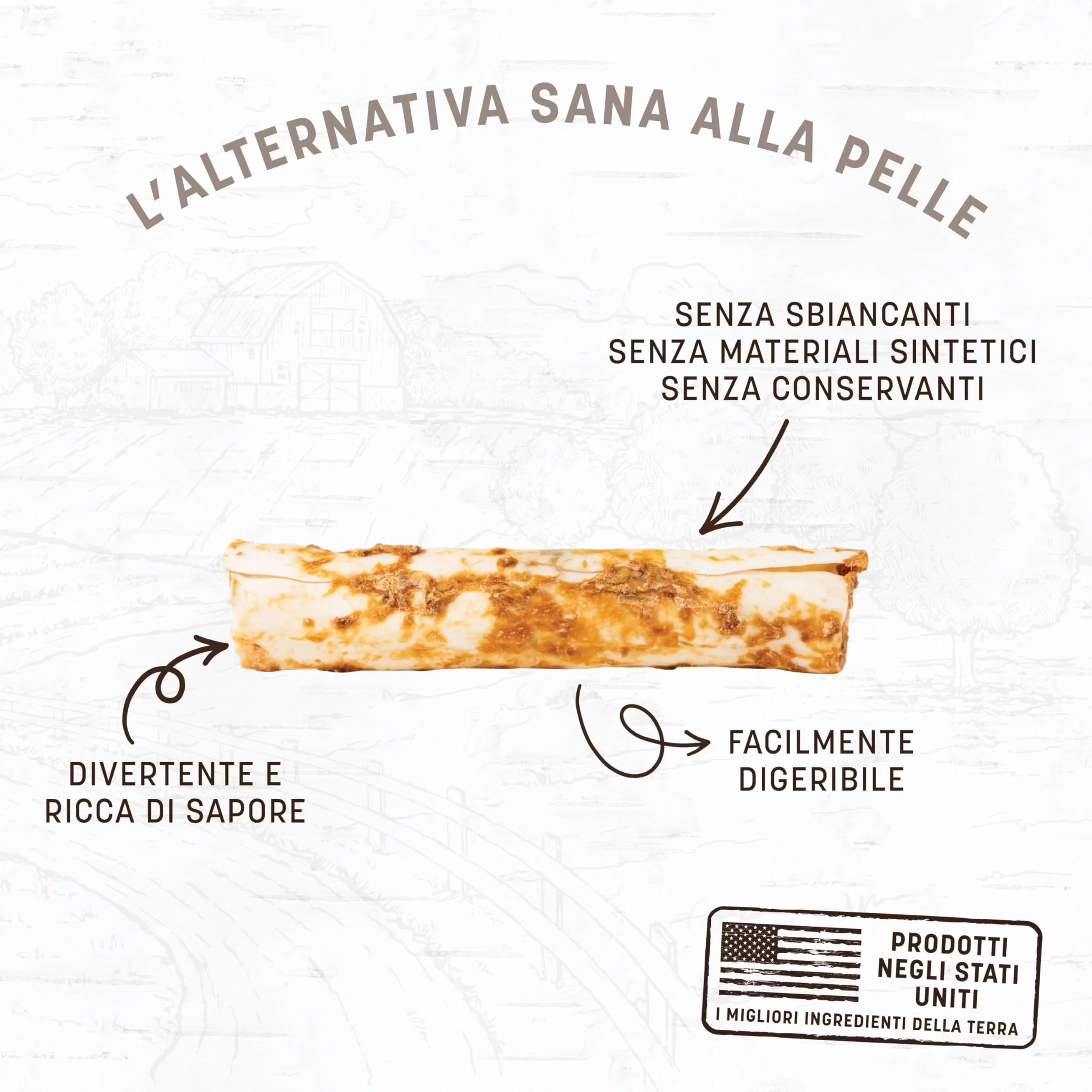 Earth Animal No-Hide Medium Snack Naturali Senza Pelle aromatizzati al Cervo Snack da Masticare a Lunga Durata per Cani | Snack per Cani di Media Taglia (Confezione da 1)