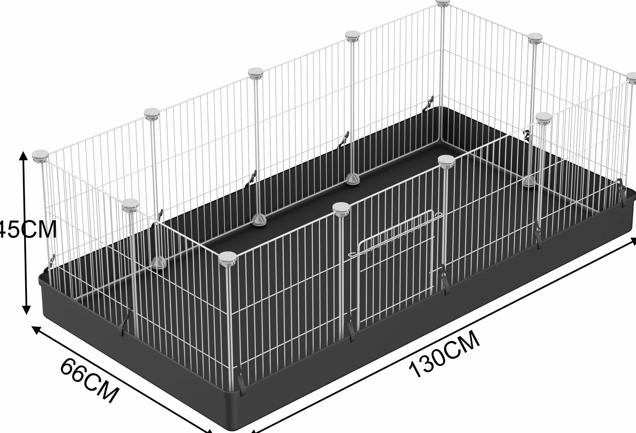PILIN Recinto per piccoli animali, recinto per animali domestici con porta, gabbie per porcellini d'India, recinto in filo metallico portatile per interni ed esterni 43x32 12pz