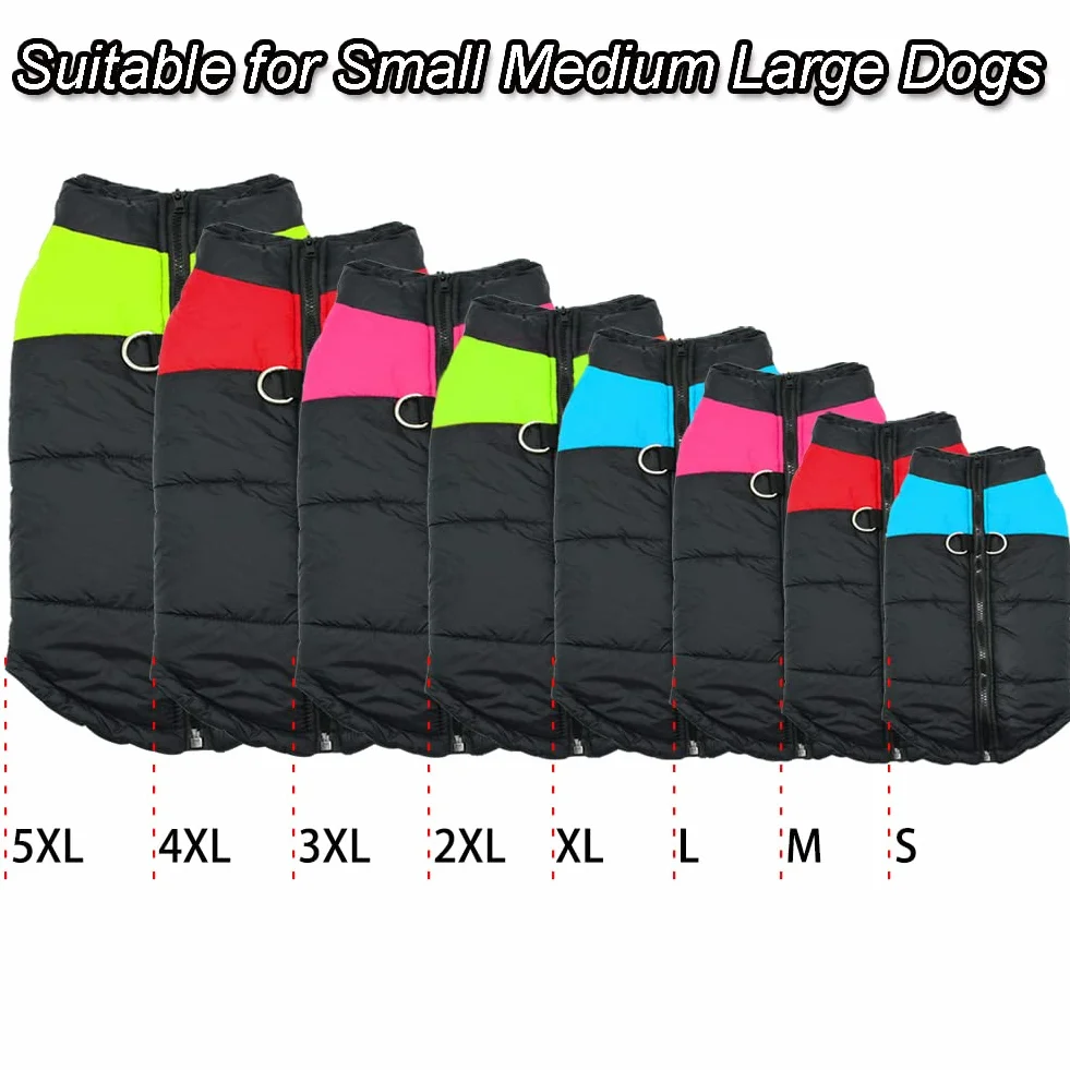 FEimaX Cappotto Cani Impermeabile Invernale Giacca Calda Antivento Cucciolo Vestiti per Cane e Gatto Taglia Piccola Media Grande Gilet Morbido Cotone