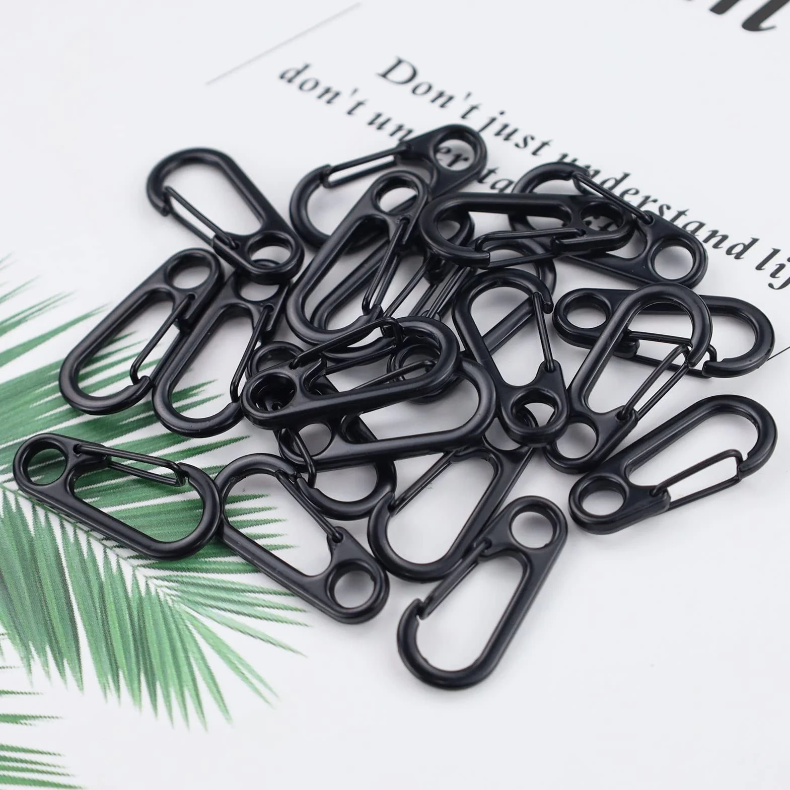 Moschettone Portachiavi 22 Mini Nero Zinco Ovale