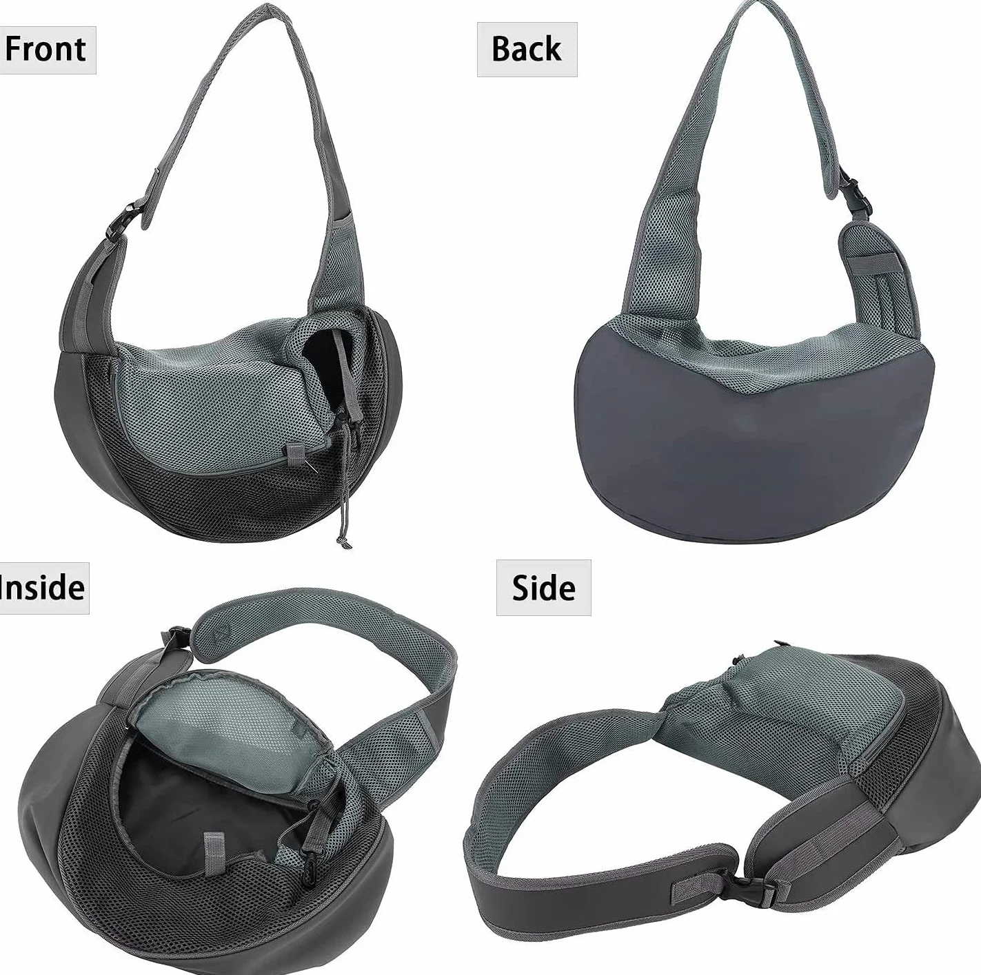 Borsa a tracolla per cani piccola taglia cucciolo gatto trasporto rete tracolla imbottita regolabile tasca cintura