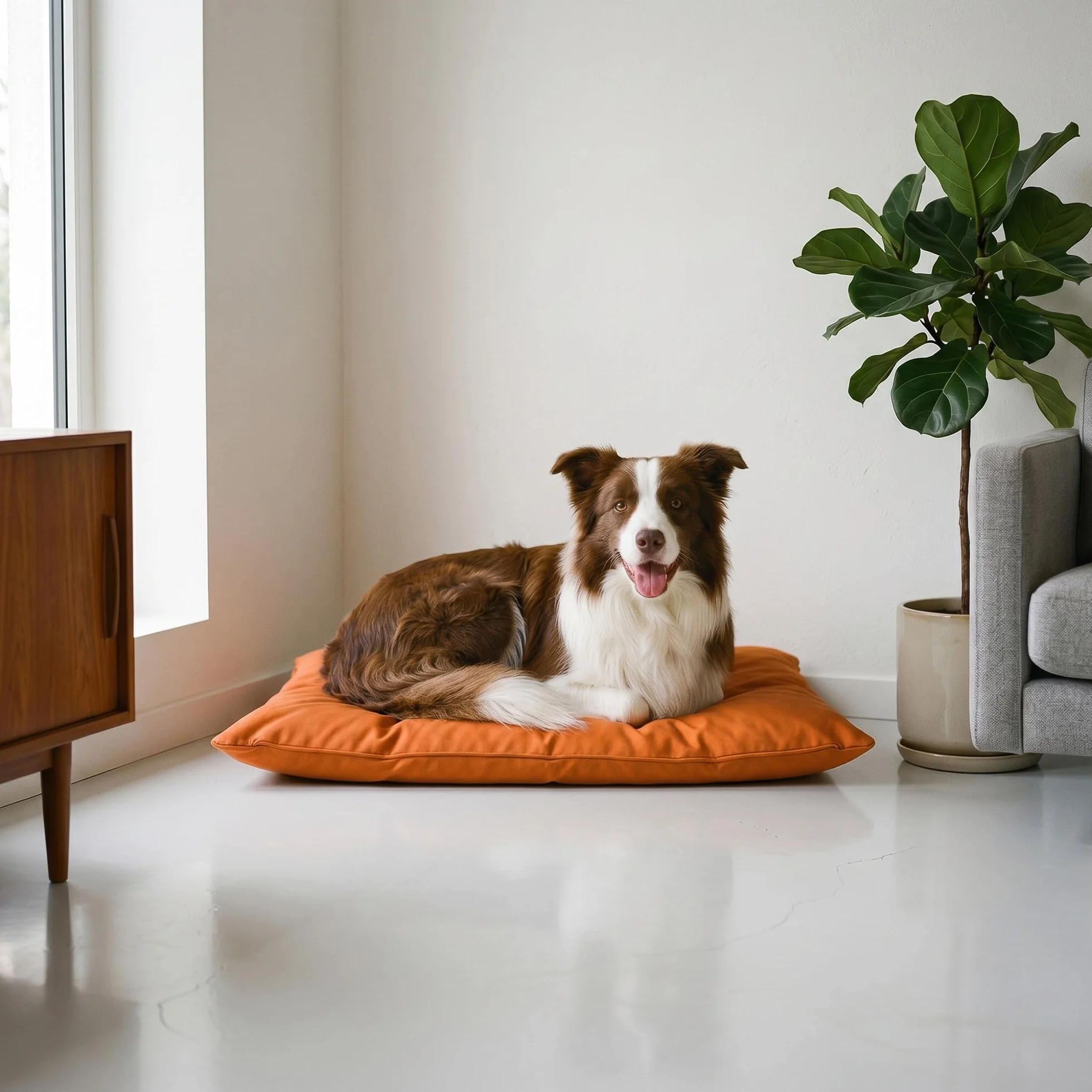 Maxy Cuscinone Cane e Gatto ELEGANT – Cuscino per Animali Domestici Imbottito e Trapuntato, in Microfibra, 60x100 cm, Materassino Morbido e Confortevole per Cani Taglia Piccola/Media/Grande, Arancione