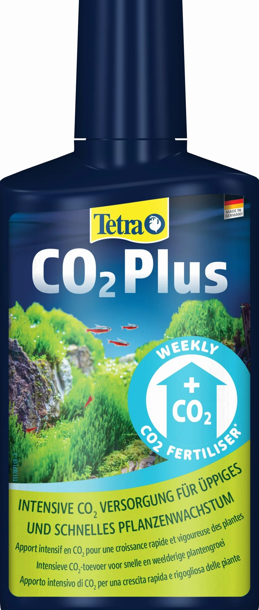 Tetra CO2 Plus - Fertilizzante liquido a base di carbonio per piante d'acquario rigogliose, flacone da 250 ml