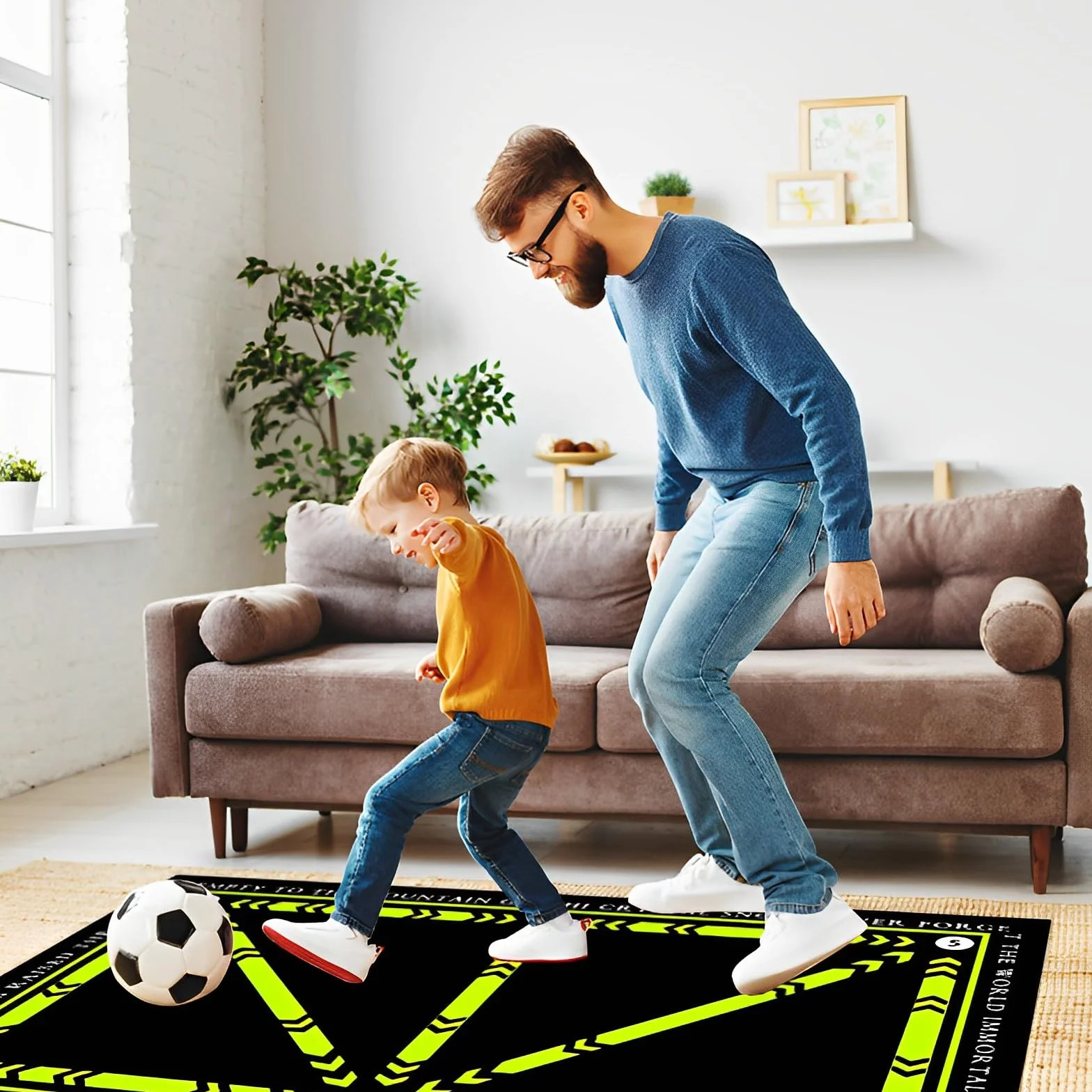 Tappetino Da Allenamento per Calcetto,60 X 90 Cm Tappetino Da Calcio,Blu Antiscivolo per Allenamento,Allenamento Calcio per Bambini/Adulti,Silenzioso,Regali per Gli Appassionati E Bambino Di Calcio