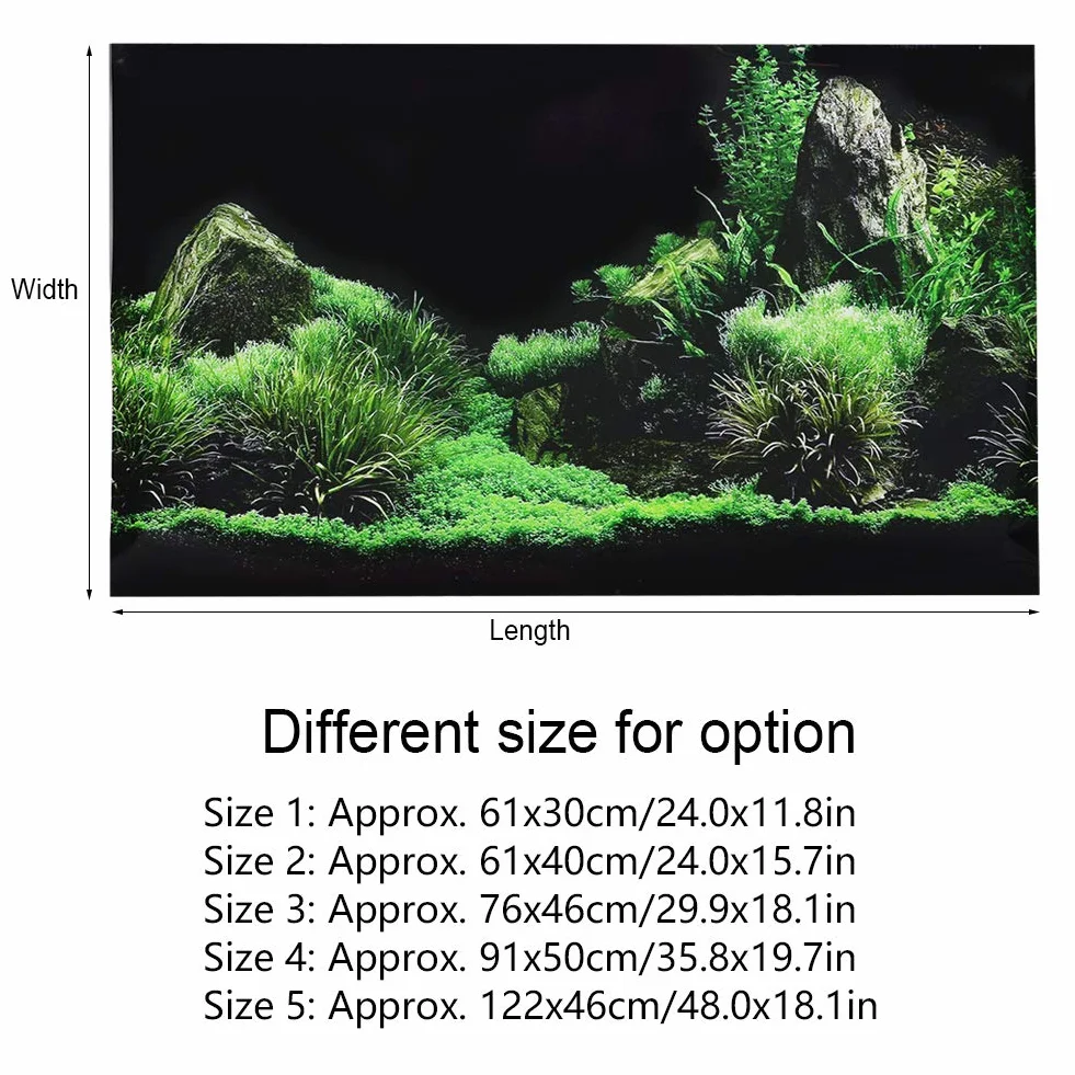 Buachois Adesivo per Acquario, Adesivo Decorativo per Acquario di Sfondo in PVC, Sfondo per Poster Adesivo per Pittura Subacquea in Erba(61 * 30cm)