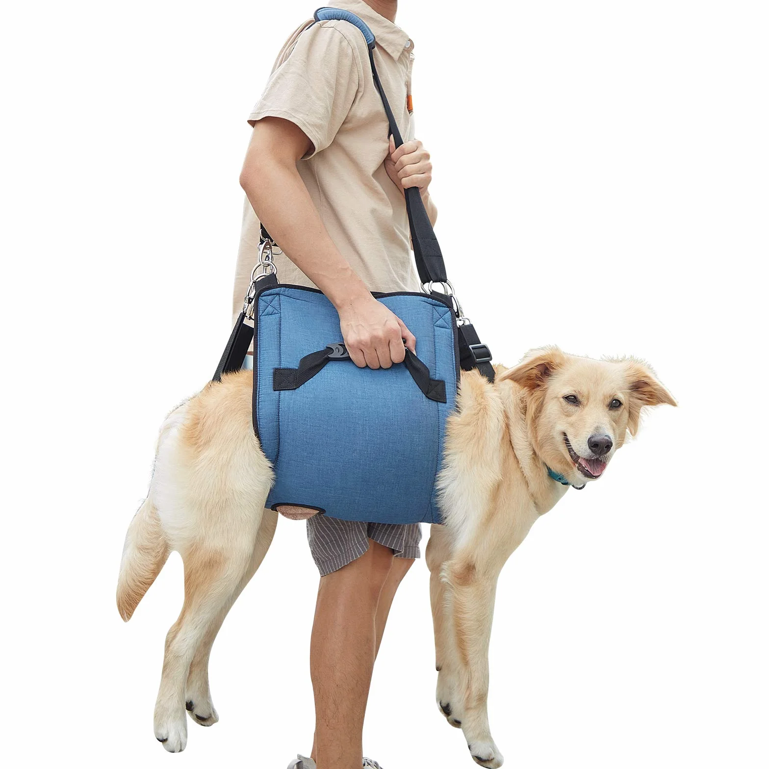 COODEO Dog Carry Sling, Zaino di emergenza Pet Gambe Supporto Dog Lift Harness, Cane Carrier per Cani Artrite (XL, blu)