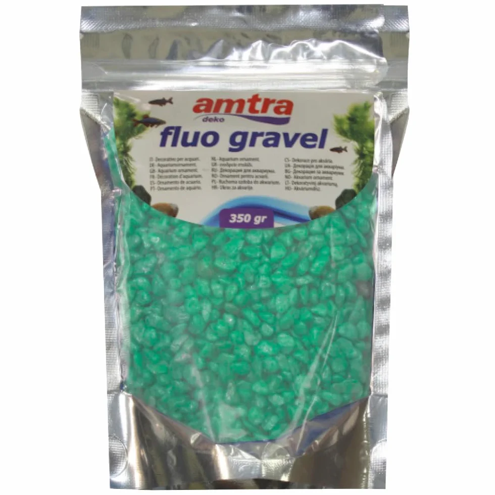 Amtra Fluo Gravel Decorativo per Acquario, Ghiaia ceramizzata, Verde 350g