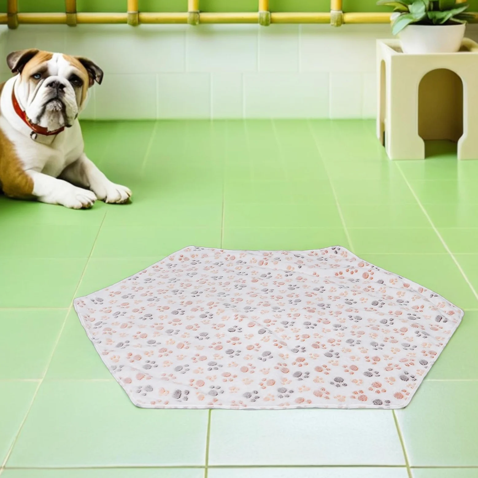 Alasum Tappetino Pile Cani Riutilizzabile per in Gatti e Igienico Esagonale di Corallo Lavabile Facile da Pulire Invernali per Box e Viaggi