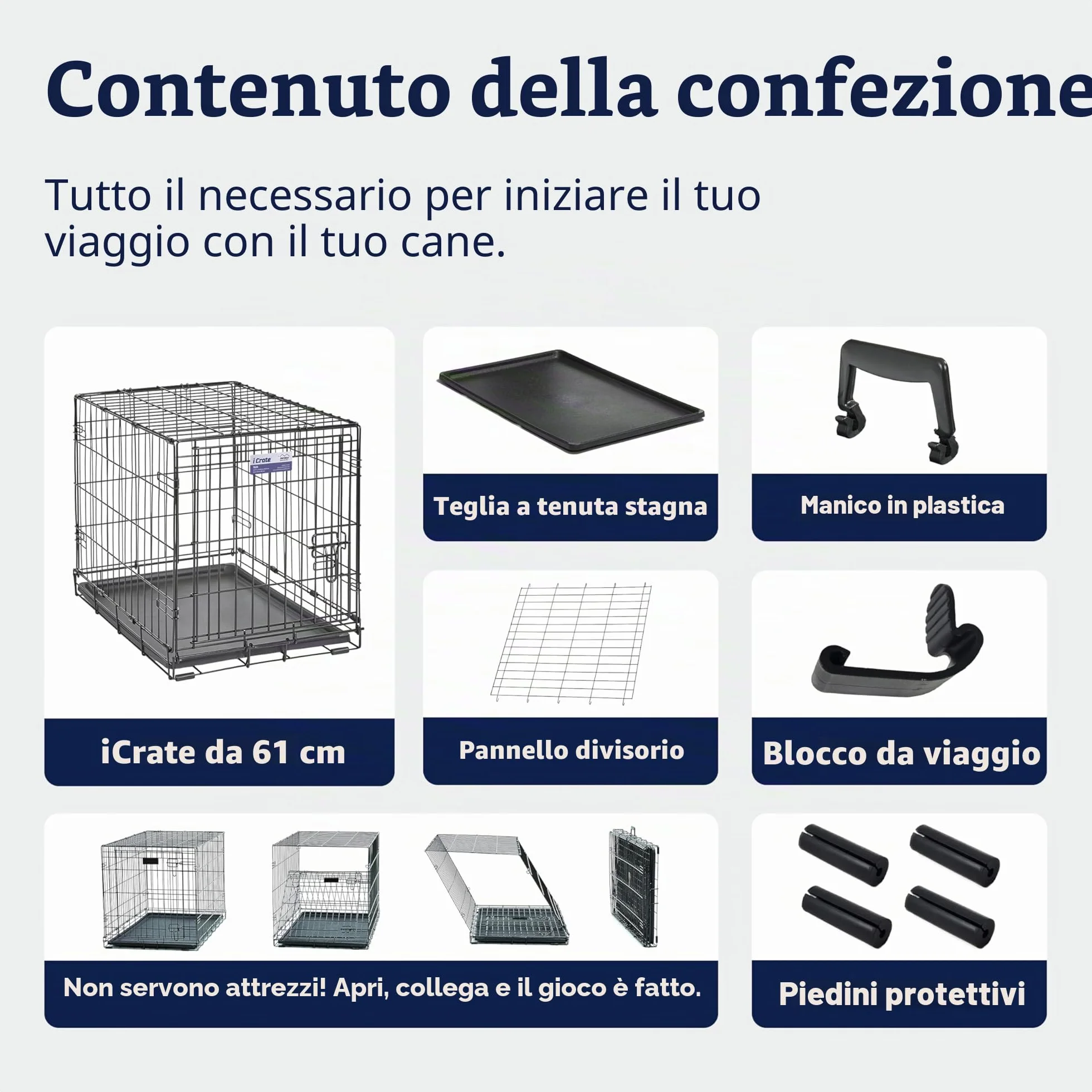 MidWest Homes for Pets iCrate Gabbia per cani 60,96 cm a porta singola nero mod. 1524