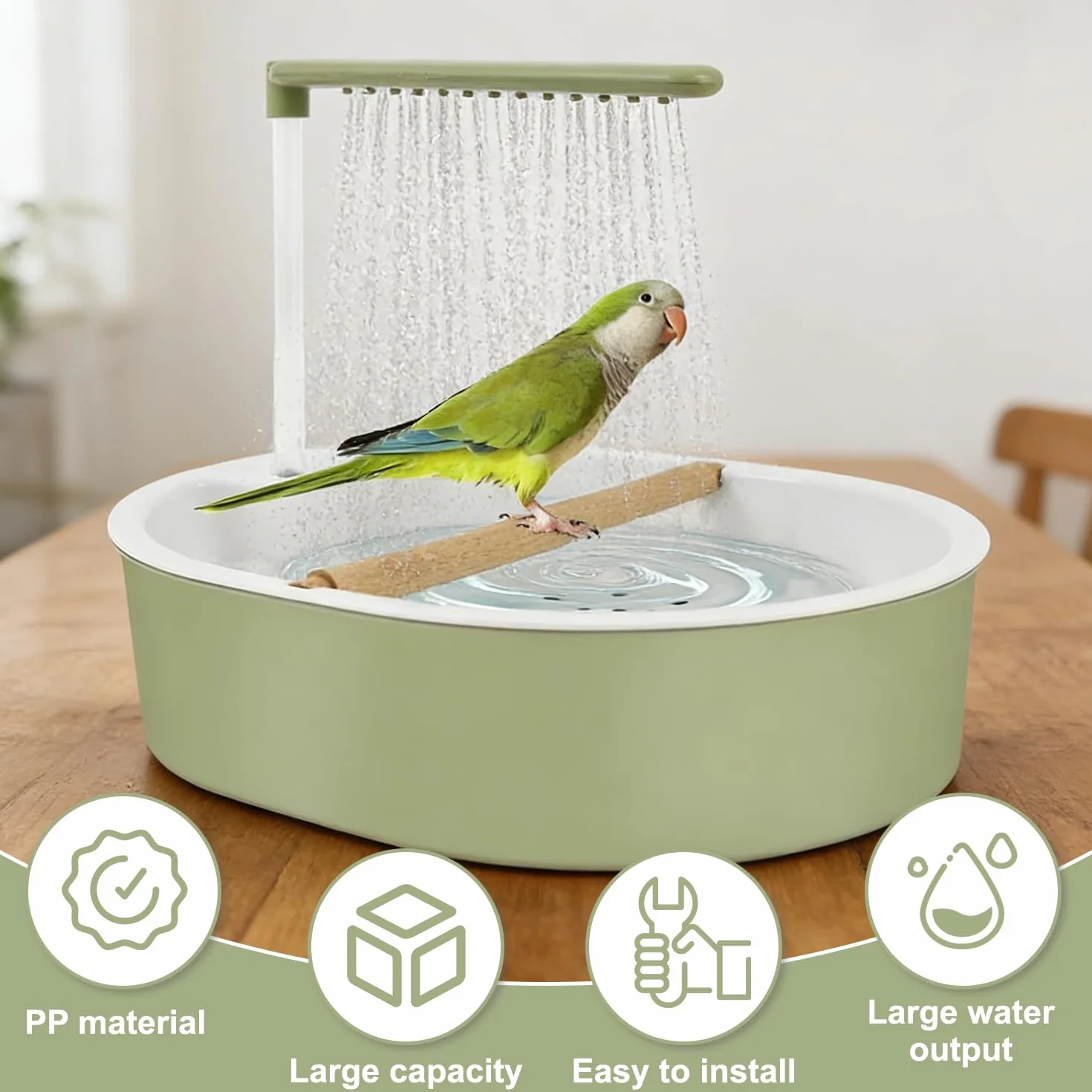 Vasca da Bagno Automatica per Pappagalli, Uccelli, Inseparabili, Pappagallini