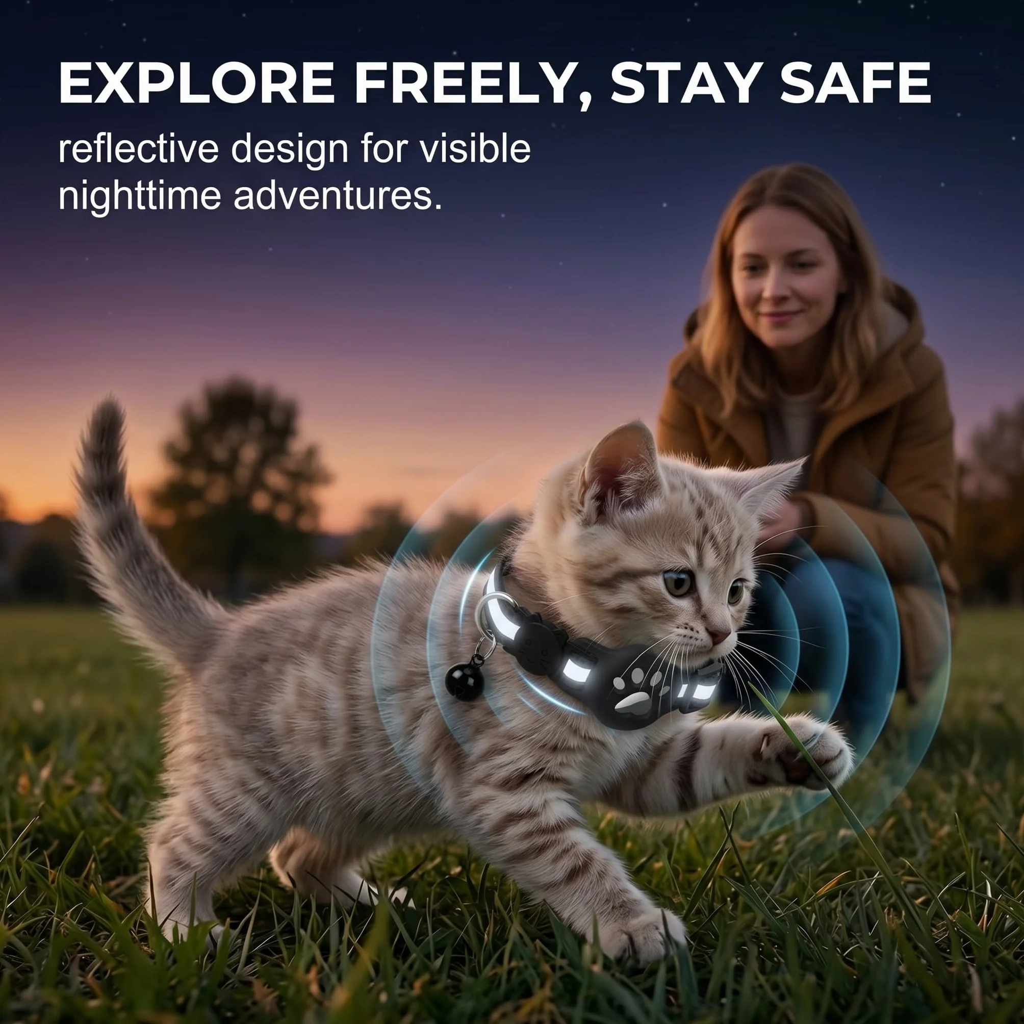 1 Collare Gatto per Airtag con Riflettente, Collare Elastico per Gattini con Supporto Compatibile con Airtag, Set 1 Rosso, Accessorio per Animali, Protezione e Sicurezza