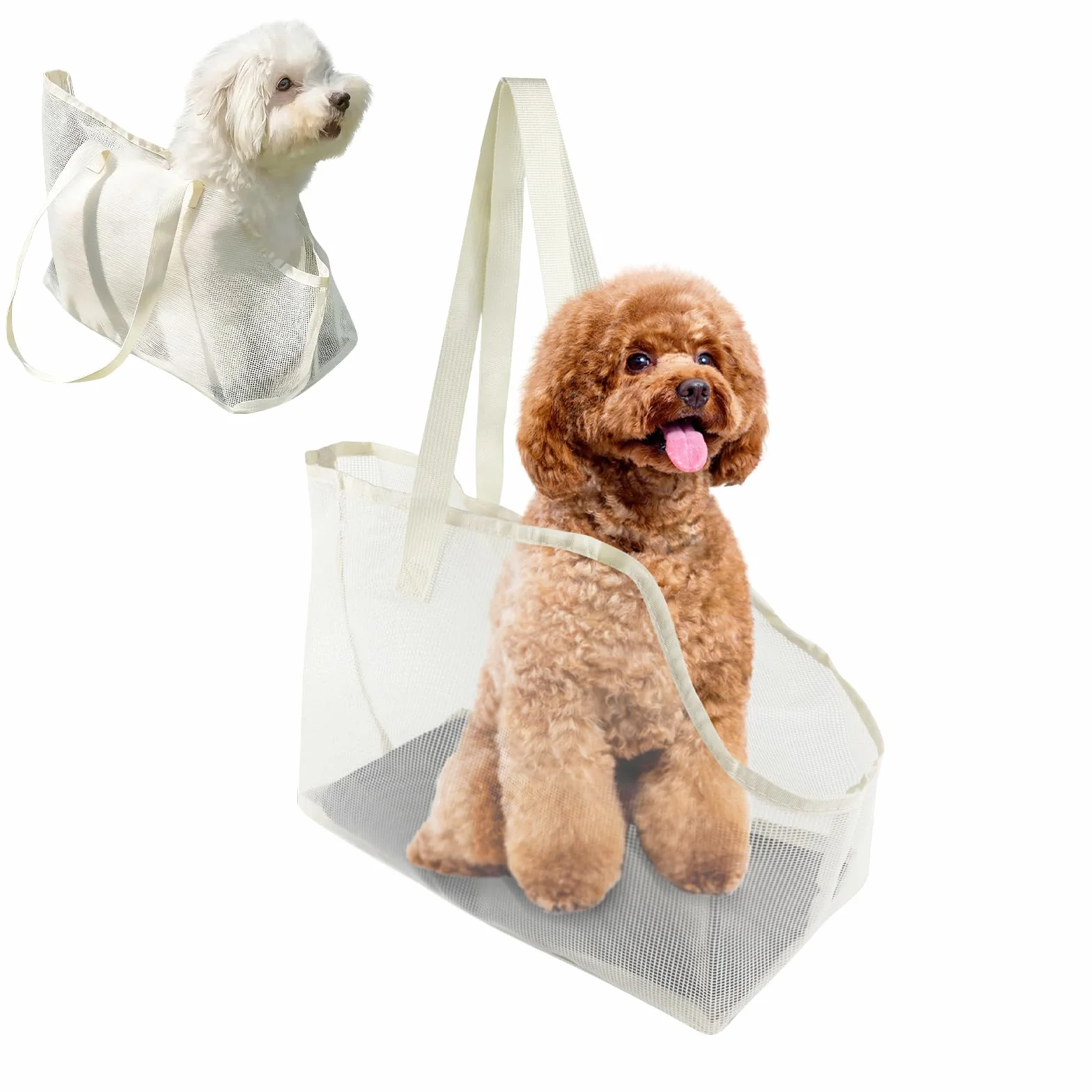 Borsa per Cani Piccola Taglia, Trasportino Cani Piccola Taglia, Zainetto per Gatti, Borsa da Trasporto Traspirante per Cani per Passeggiate, Attività All'aperto ed Escursioni, Beige
