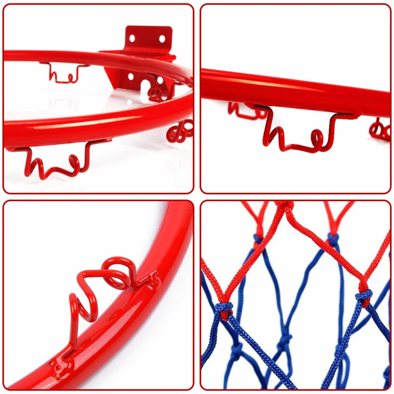 Canestro da Basket da Muro in Ferro con Rete, 32cm, per Esterno e Interno