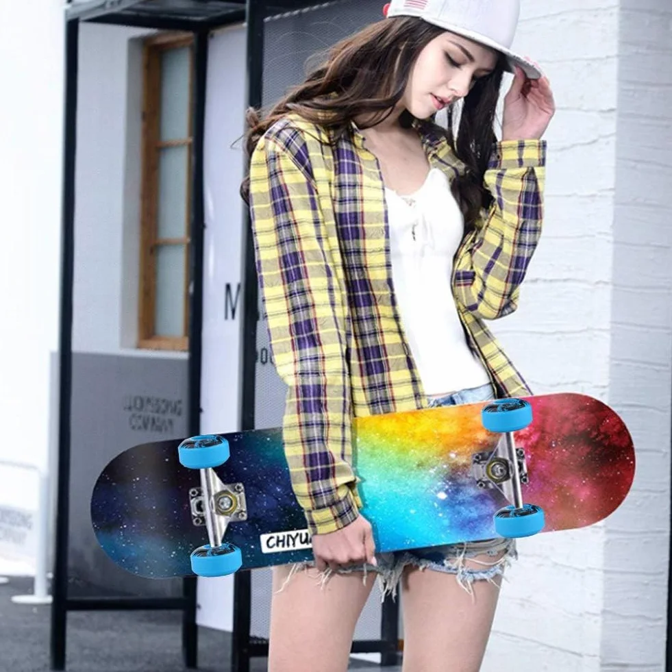 Alomejor 4 Pezzi Set di Ruote per Longboard 52mm x 30mm Ruote da Skateboard per Classic PU Cruiser Longboard Durevoli da Esterno