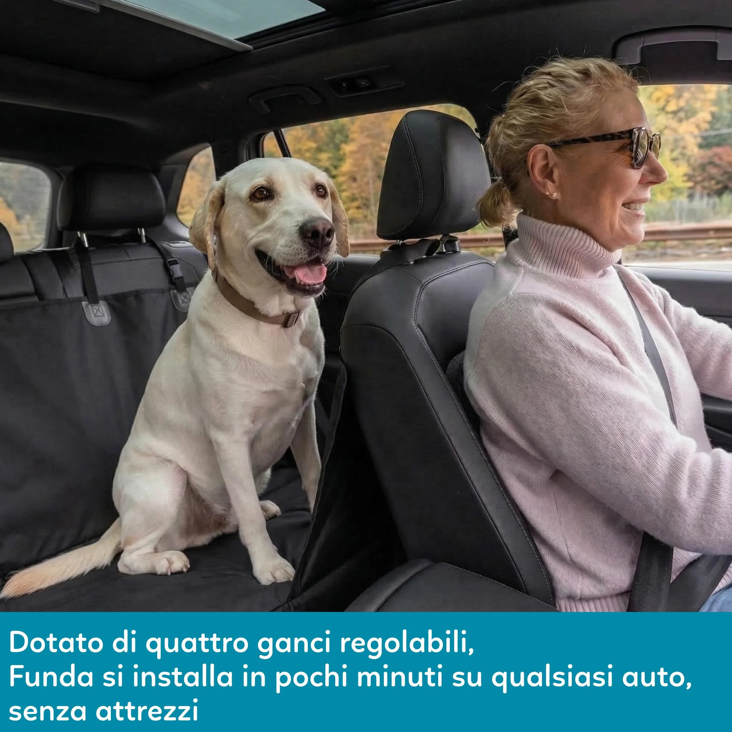 AQPET Telo Amaca Coprisedile per Animali Domestici Impermeabile Universale per Auto 140x150cm