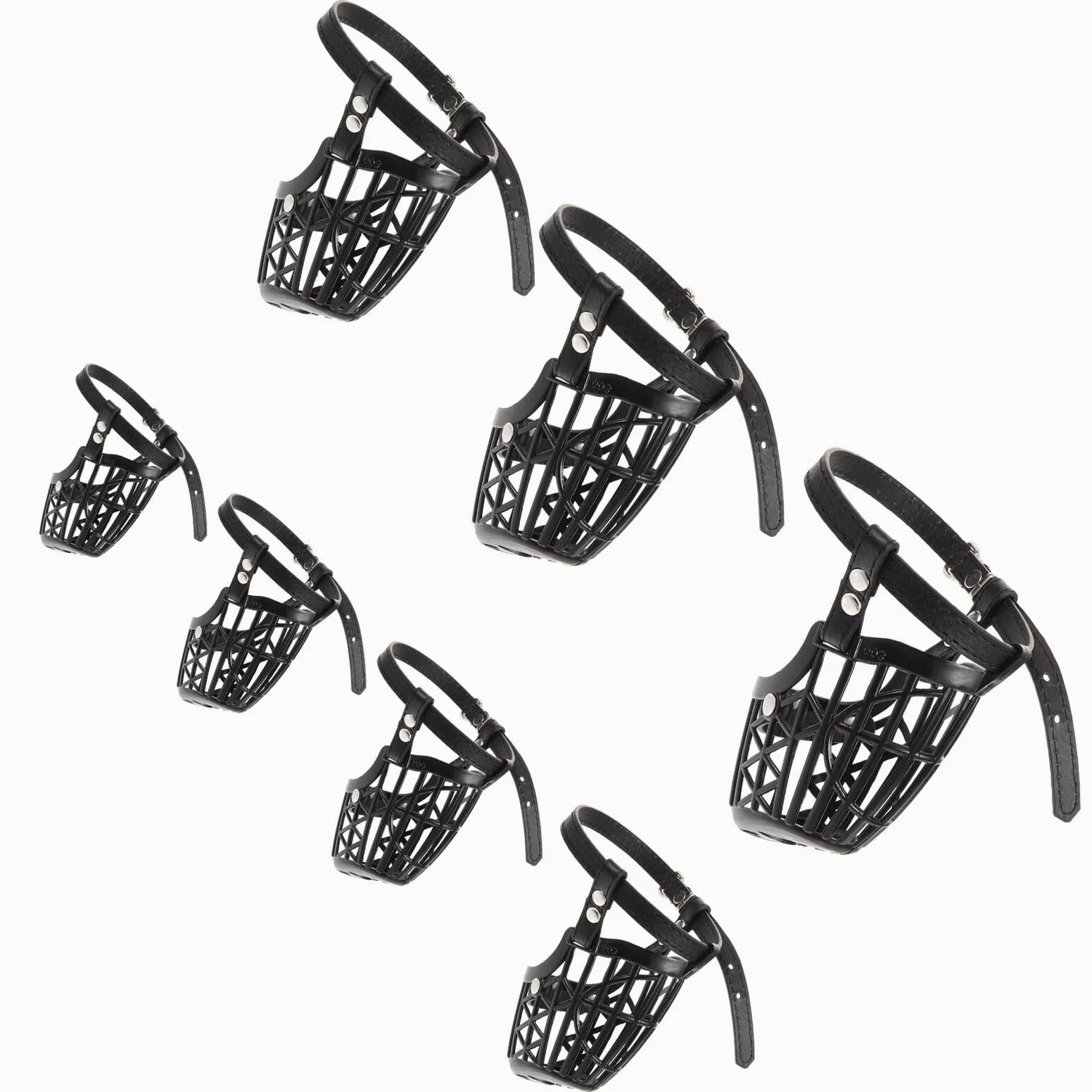 Museruola per Cani Grande in Plastica con Design a Cestello e Cinturino in Pelle Pu Regolabile, Antizona, Antiabbaio e Antiveleno per Animali Domestici