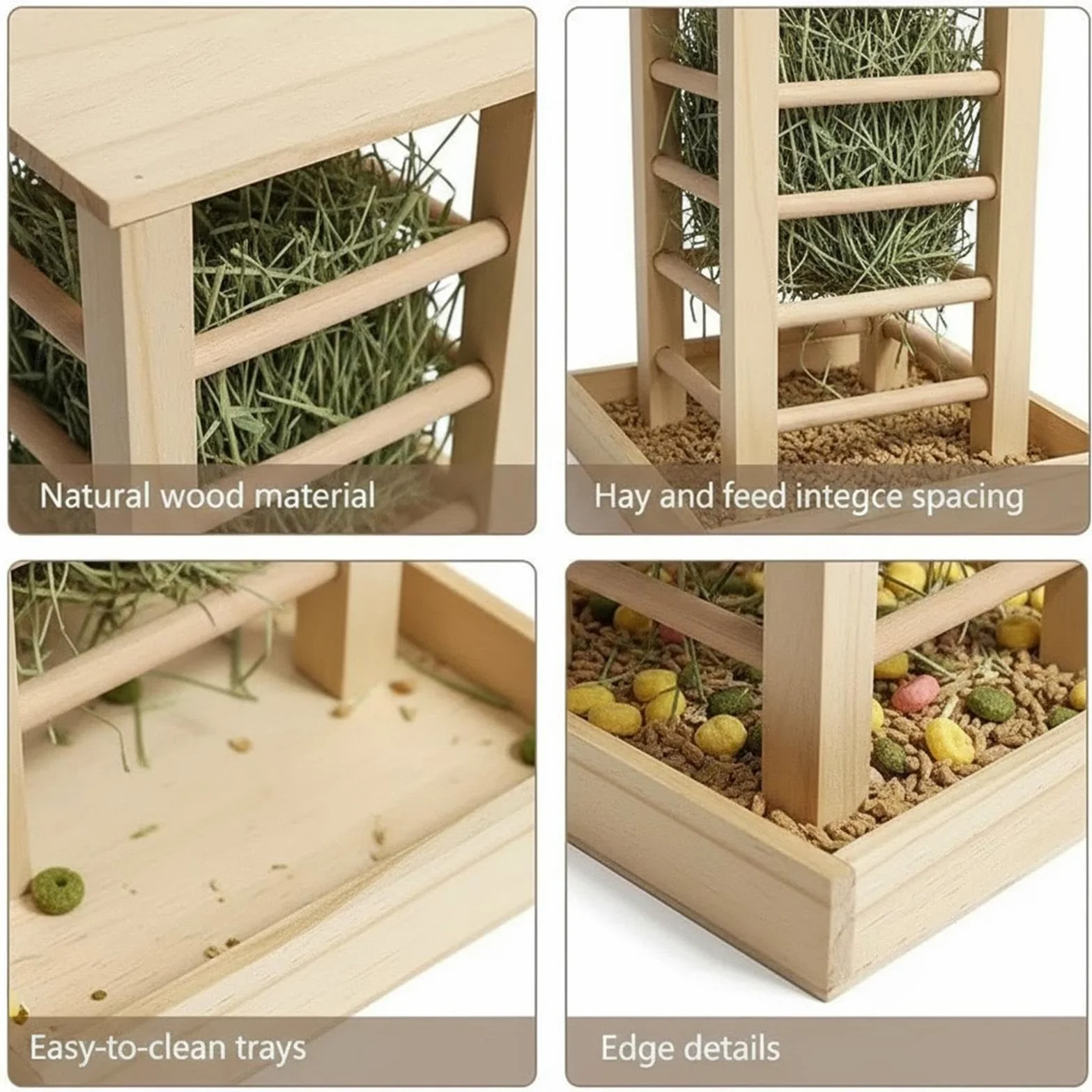 Mangiatoia Per Conigli Porta Cibo In Legno Multifunzionale Per Piccoli | Distributore Per Fieno Per Conigli Per Ricci Coniglietti Piccoli Animali Domestici Furetti Cincillà