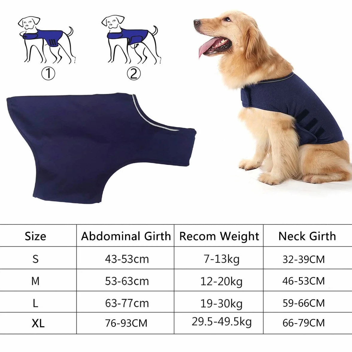 Haokaini Giacca per Cani Anti-Ansia Cappotto Calmante Camicia Antistress Giubbotto Caldo (Grigio Chiaro)