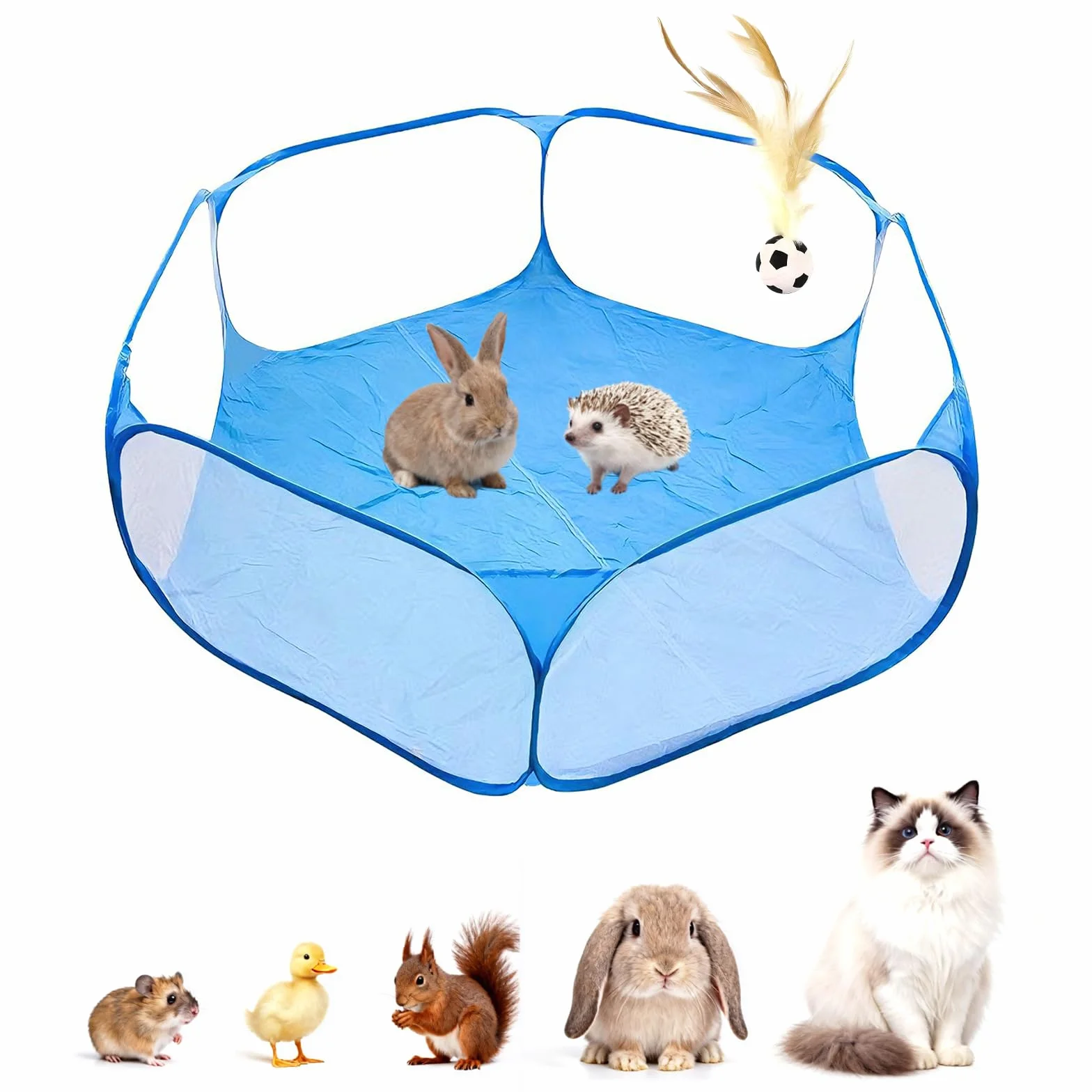 Box per animali domestici di piccola taglia, recinzione portatile da giardino per porcellini d'India, conigli, criceti, cincillà e ricci