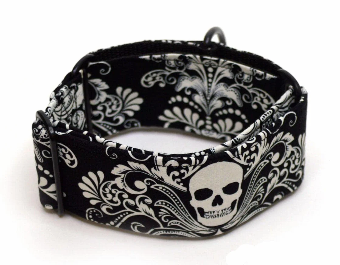 Wakakán Collare per cani martingale Victorian Skull Glow In The Dark