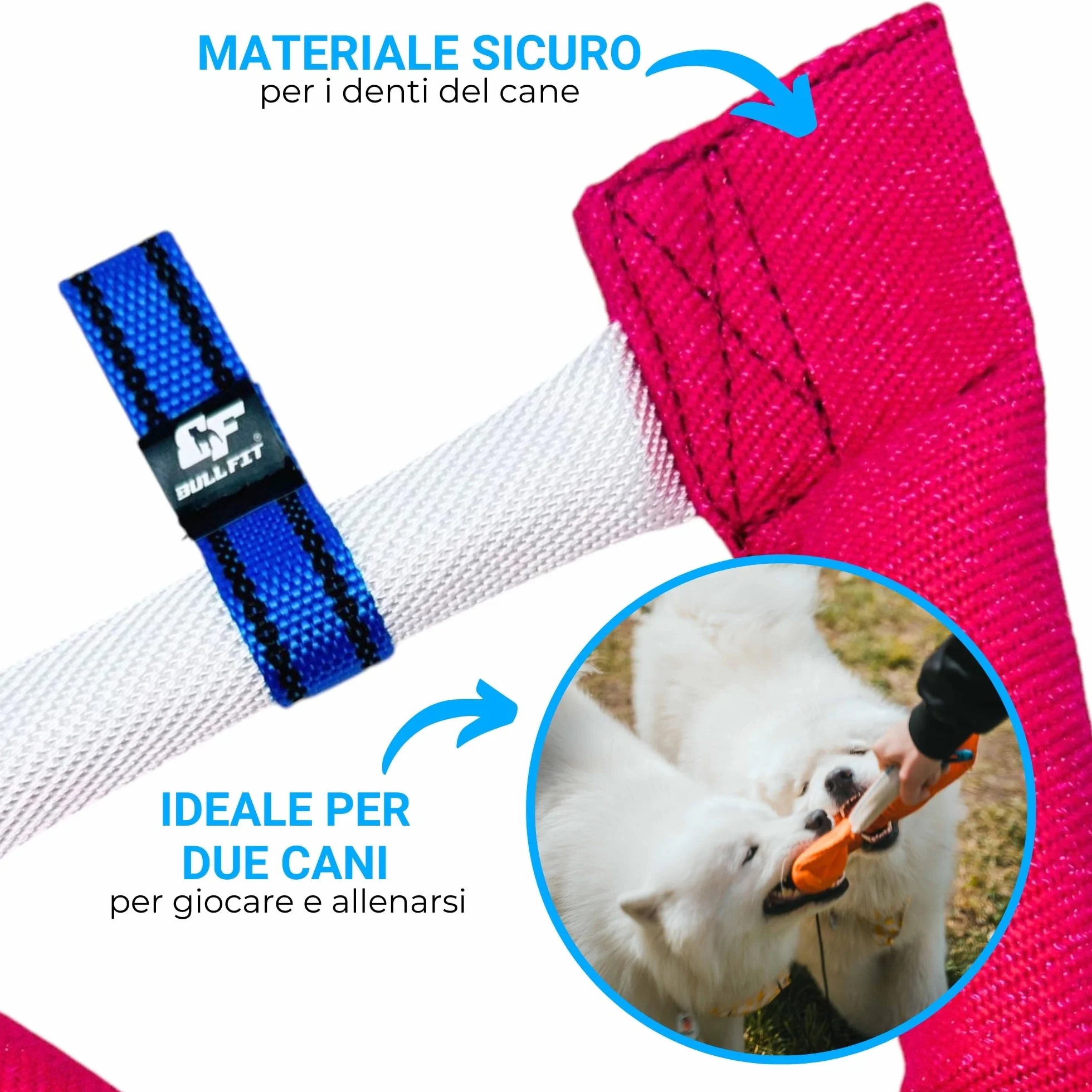 Bull Fit Manicotto per Cani a Ferro di Cavallo 30 cm, Salsicciotto Molto Robusto per I'addestramento dei Cani, per il Tiro alla Fune e per i Giochi di Tiro alla Fune, Rosa