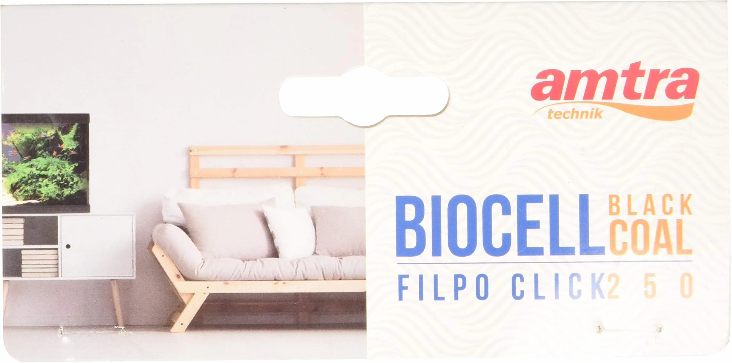 Amtra - Ricambio Cartuccia Filpo Click 250, Cartuccia al Carbone Attivo per Acquario, Lana Bianca, 2 Pezzi
