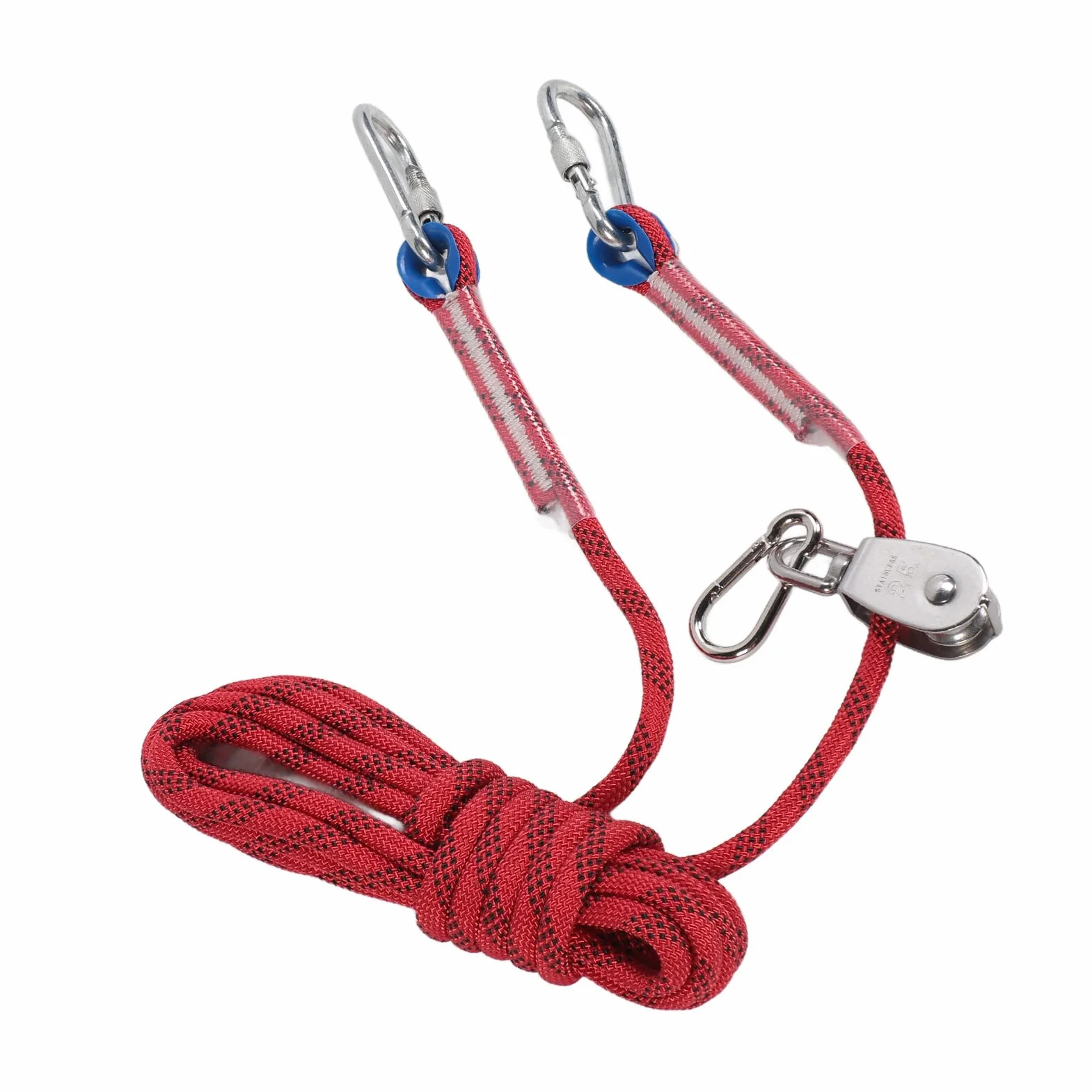 Cavo per Corridore per Cani, di Carrucole con Rotazione a 360 Gradi da 16,4 Piedi di Carrello Portatile Cavo Riflettente per Cani per Esterno per Campeggio (rosso)