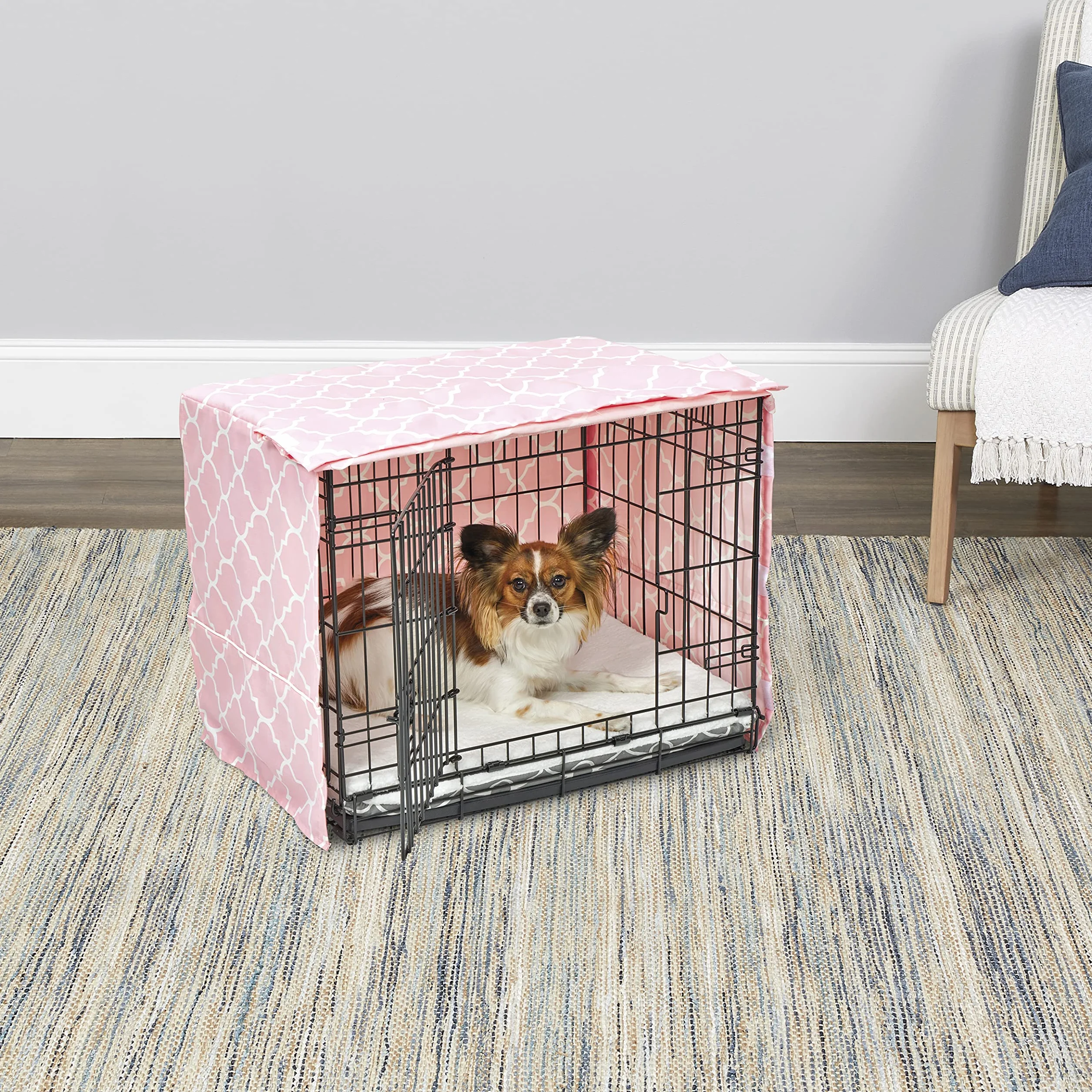 New World Copertura per gabbia per cani 61 cm con protezione in teflon, policotone, lavabile, riduce abbaiare