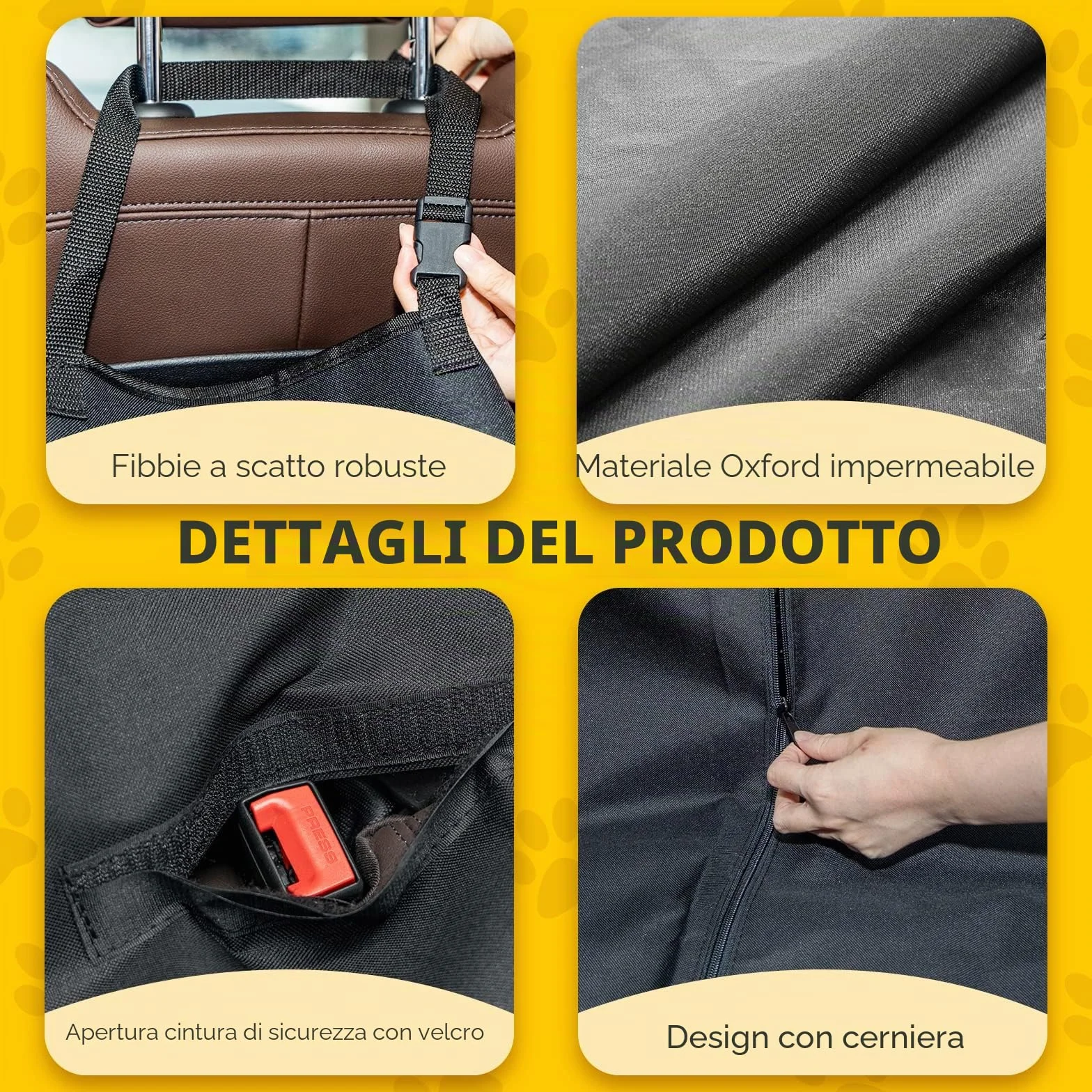 Nobleza - Coprisedile per cani, coperta per cani 147 * 145 cm, protezione del sedile, resistente all'acqua, spesso e durevole per SUV, camion, trasporti e viaggi, colore nero