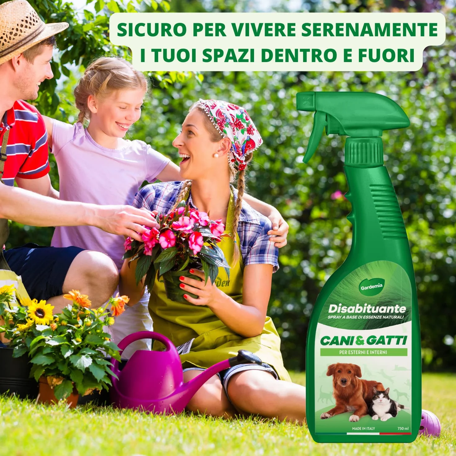 Gardemia Disabituante Vegetale per Cani e Gatti 750ml Spray Anti Pipì Esterni Interni Azione Naturale per Disabituarli Barriera Olfattiva Urine Casa Giardino Alternativa Eco a Repellente Dissuasore