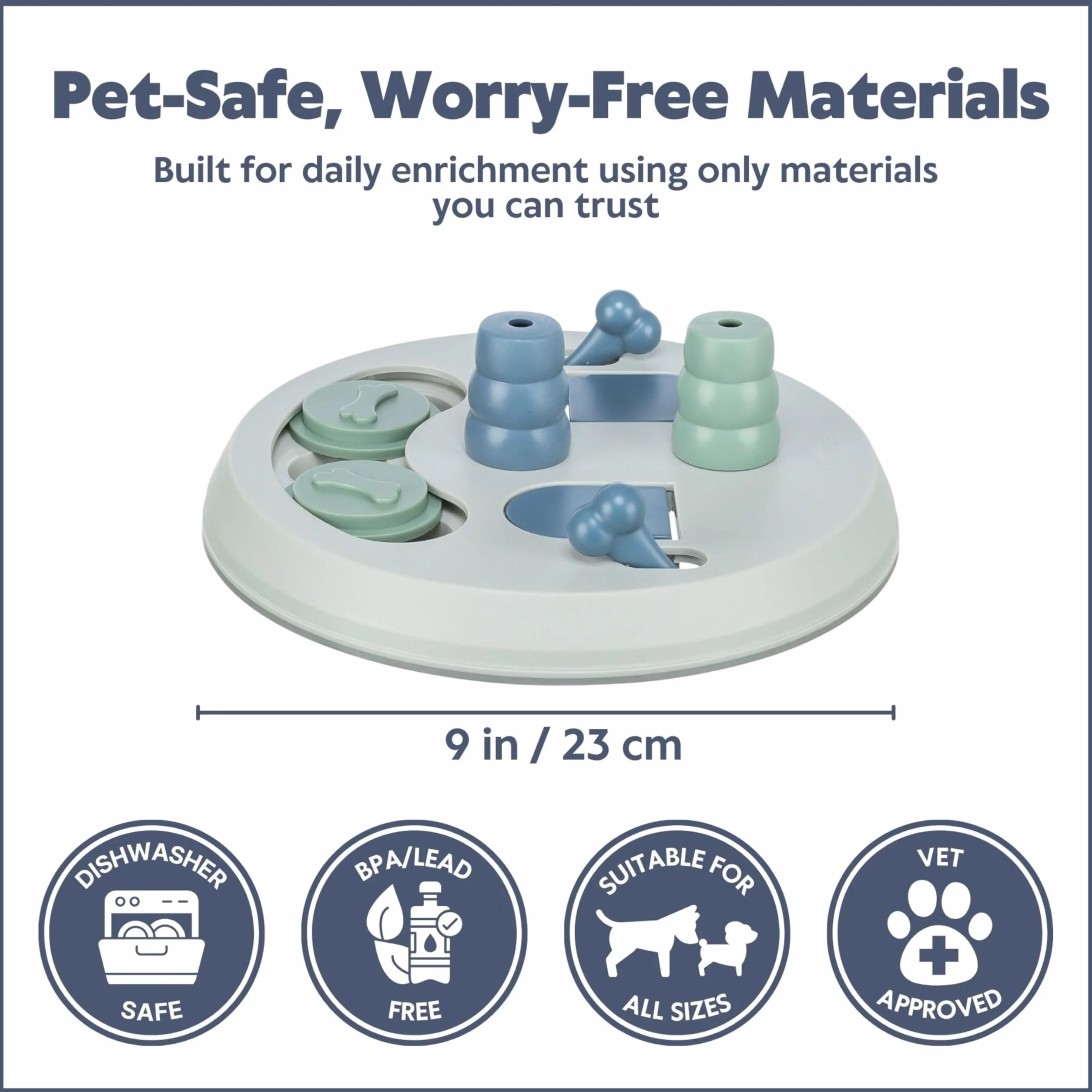 TRIXIE Dog Activity Flip Board – giocattolo intelligente interattivo per cani – stimola il problem-solving, l'arricchimento mentale & la curiosità naturale – ø 23 cm
