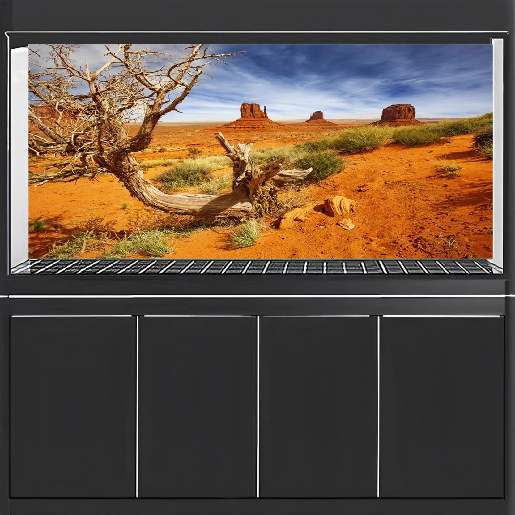 120x61cm Rettile Habitat Sfondo Arancione Deserto Terrario Sfondo Vinile Sfondo