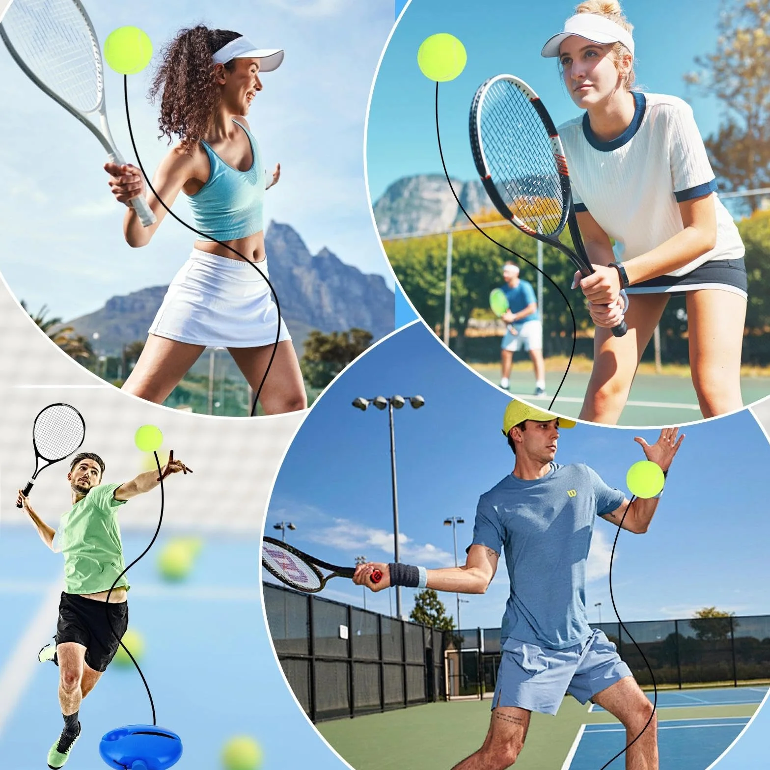 AKONE set da tennis per allenatori con 3 palline metalliche
