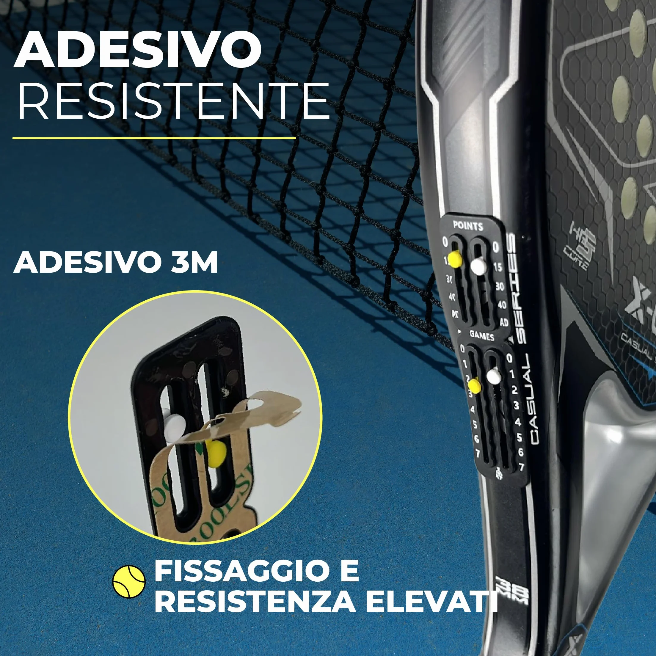 SEGNAPUNTI Padel e Tennis Portachiavi Conta Punti Accessorio per Racchetta