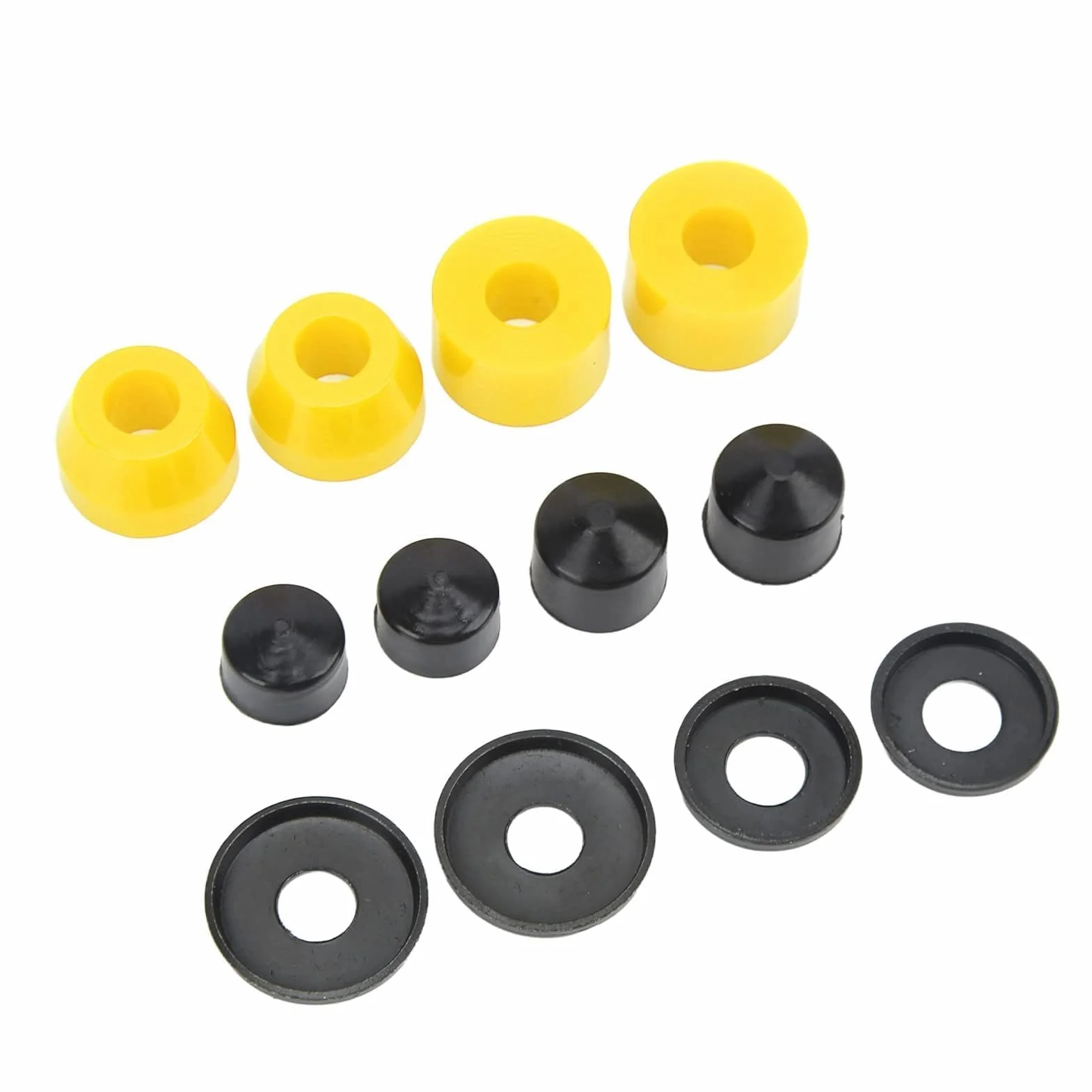 HERCHR Boccole per Skateboard 12 Pezzi Set PU 90A (Giallo)