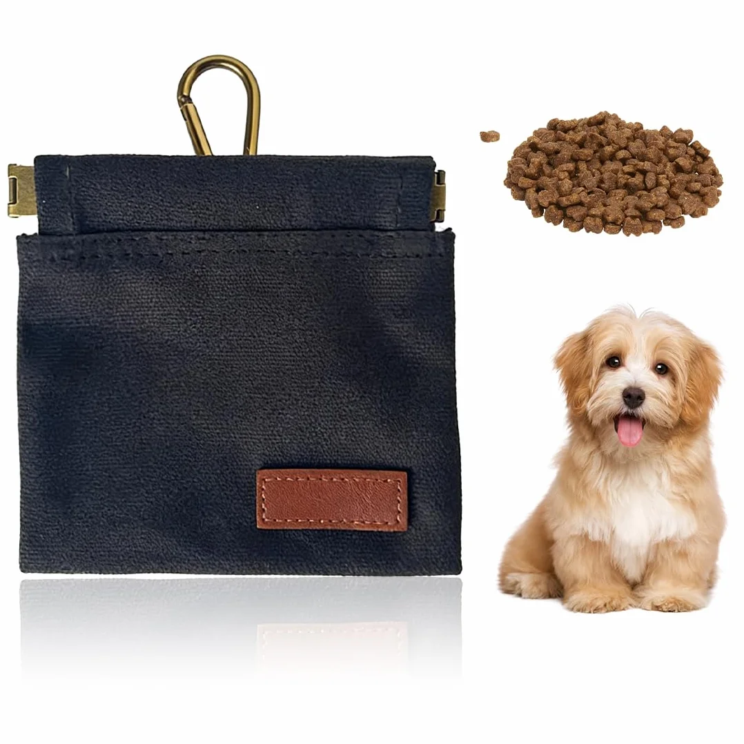 1 Pezzi Borsa Addestramento Cani con Porta Snack Integrato, Mani Libere e Moschettone, Porta Crocchette per Cani - Accessorio per Addestramento Professionale per Passeggiate, Agility