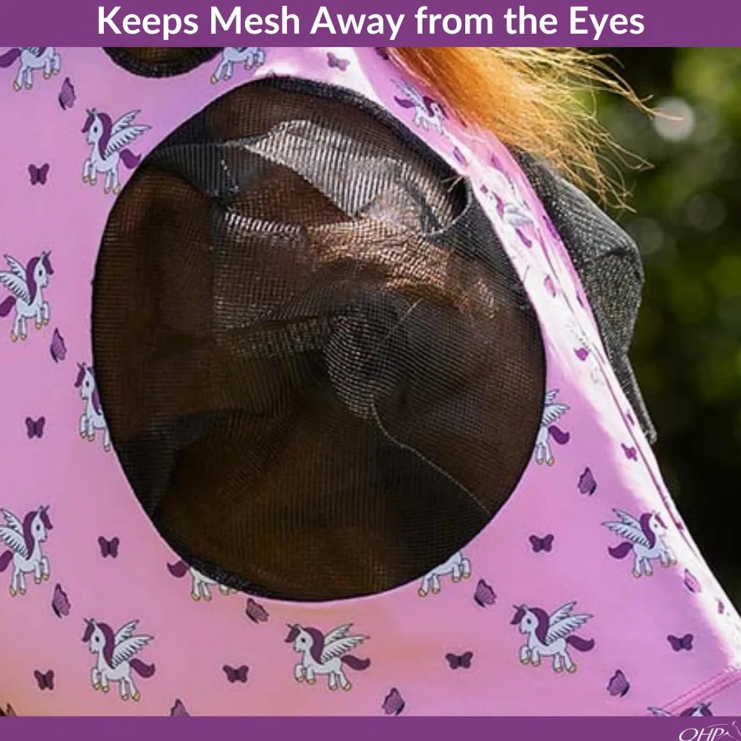 QHP Maschera antimosche Unicorn rosa