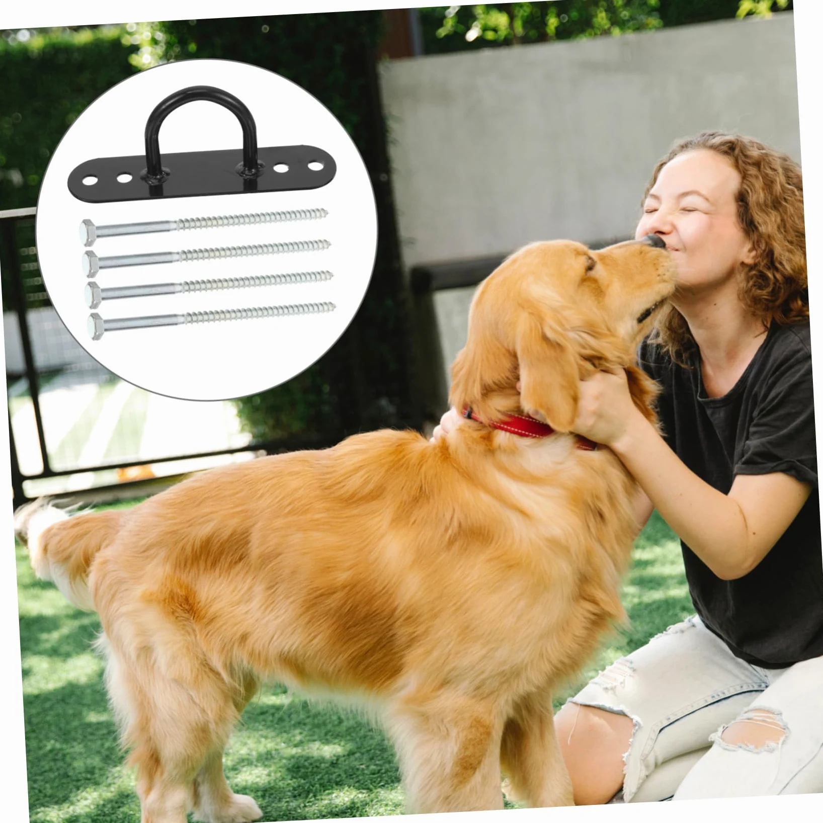 SUPVOX Picchetto Fissaggio Cane all’Aperto in Acciaio al Carbonio Nero | Cani Grandi, Uso in Giardino, Resistente alla Pioggia, Adatto anche Tenda e Barbecue