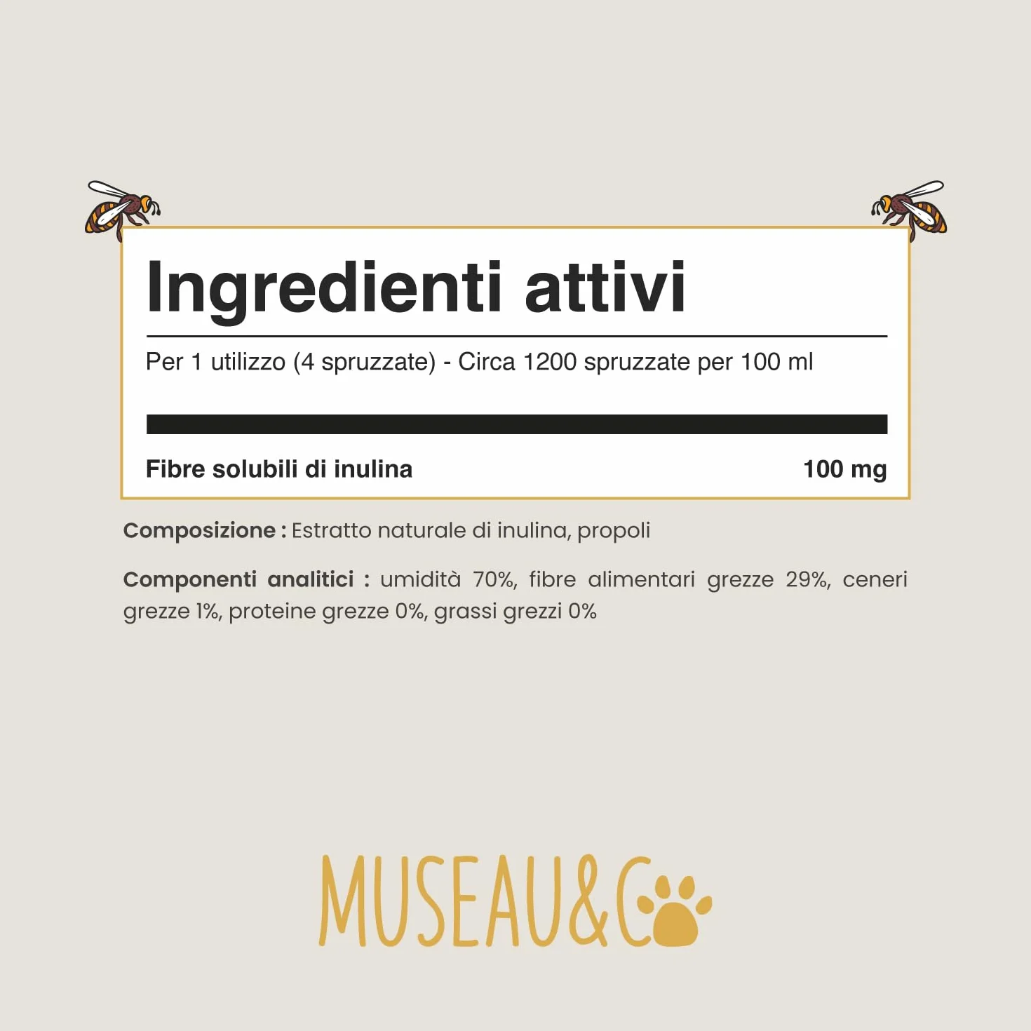 Spray Propoli Pura 100ml per Cani e Gatti | Igiene Orale, Placca & Alito Cattivo | Antibatterico & Antifungino Naturale | Senza Alcool | 3-4 Spruzzi 2-3x Settimana | Museau & Co