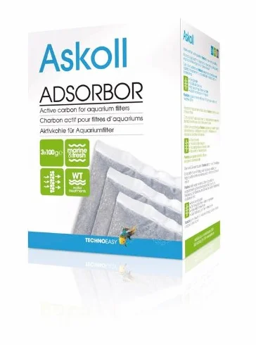 Askoll Adsorbor - carbone attivo per acquari ( 3 sacchetti da 100 grammi)
