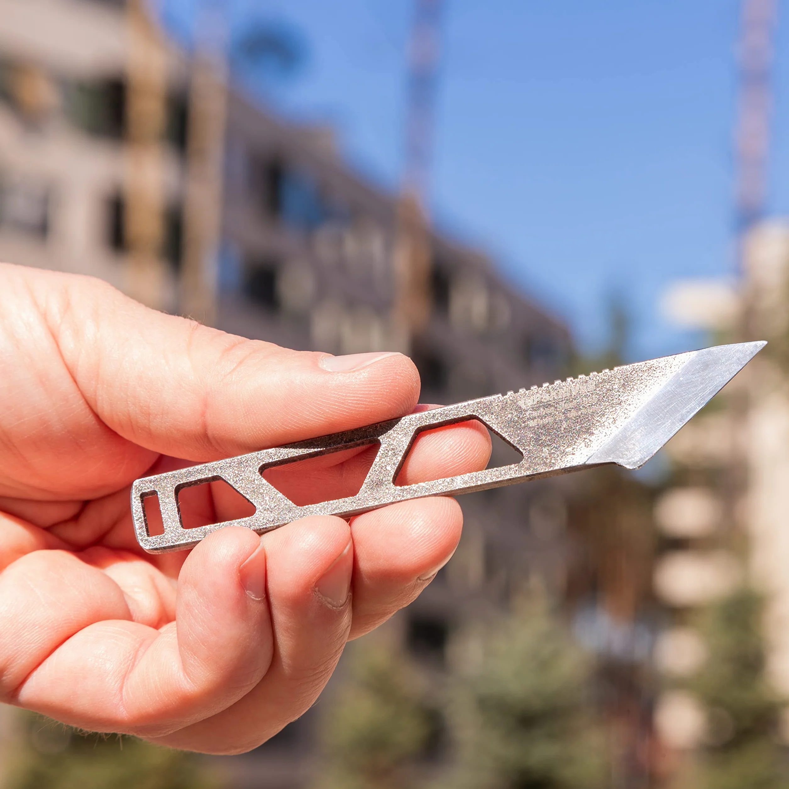BPSKNIVES Mini Kiridashi - Coltello a lama fissa scheletrato con custodia in plastica - Coltello con fodero - Coltello da tasca a lama fissa in acciaio al carbonio