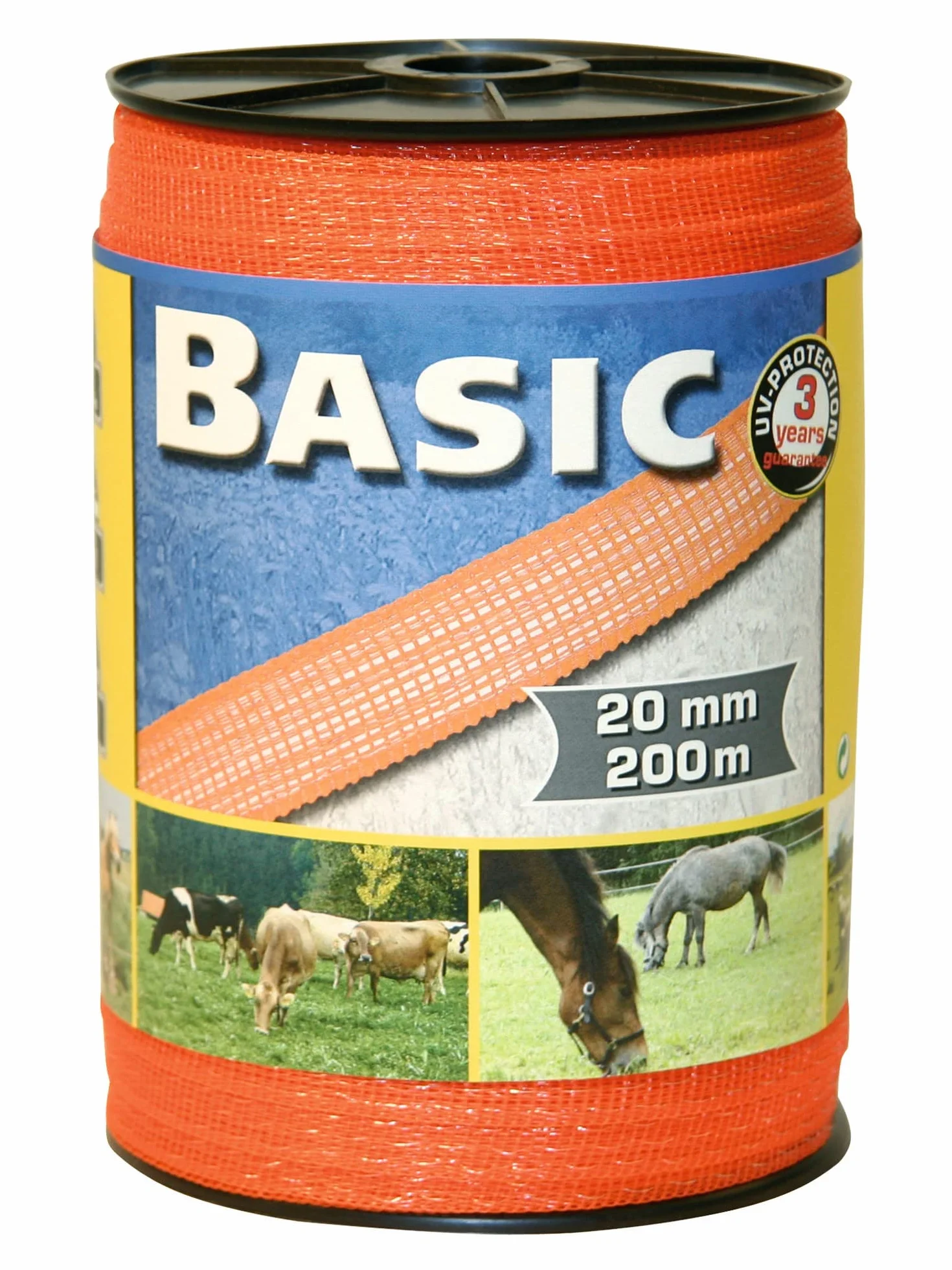 Corral, Nastro per Recinzione di Base, 20 mm x 200 m Unisex-Adulto, Giallo/Arancione, 20mm x 200m