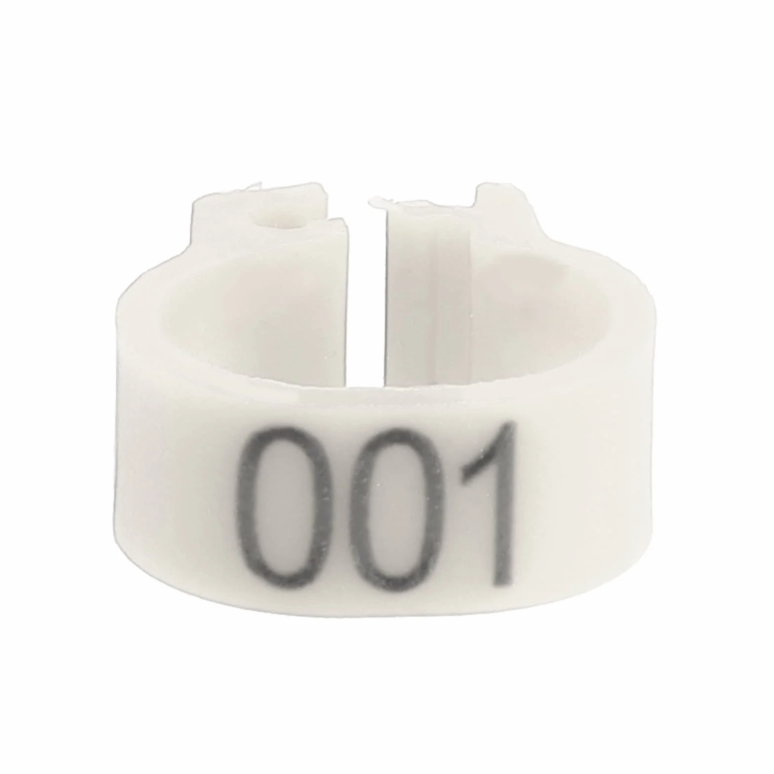 Cyrank 100 Pz/Borsa Anelli di Piccione, 8mm Anelli per Zampe di Uccello in Plastica 001-100 Anelli di Fasce per Gambe di Uccello di Piccione di Lettera di Plastica Numerata(Bianco)