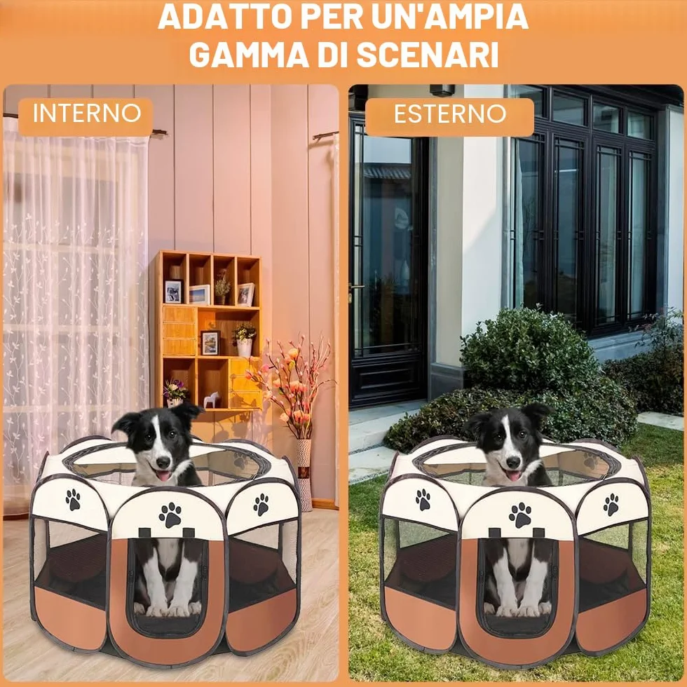 Cucciolo Portatile che Corre, Box per Cane da Corsa Stabile Guscio Gatto Pieghevole, Cane Elastico in Tessuto Oxford Impermeabile, Cane Gabbia Per Gatto, Cane, Caneconiglio (Bianco Blu, S, 8)